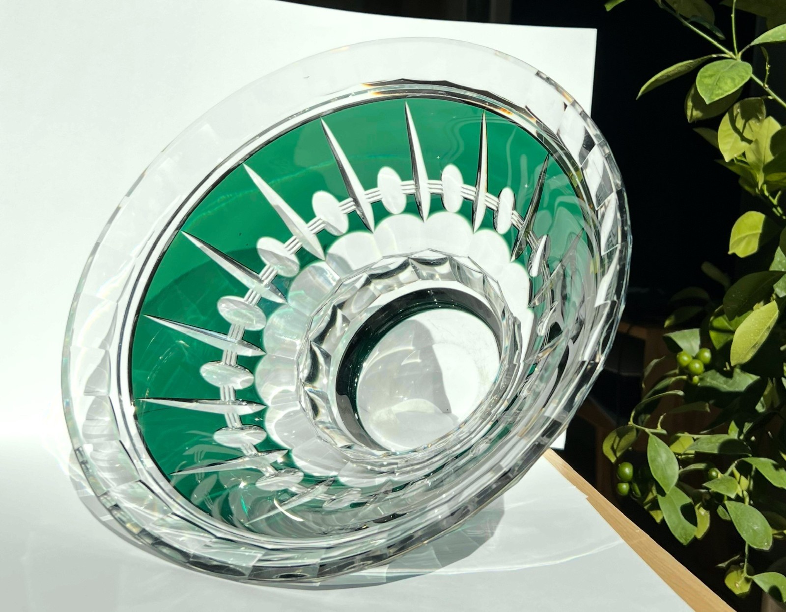 Val Saint Lambert – Vase – Crystal – Cut to Clear- Art Deco