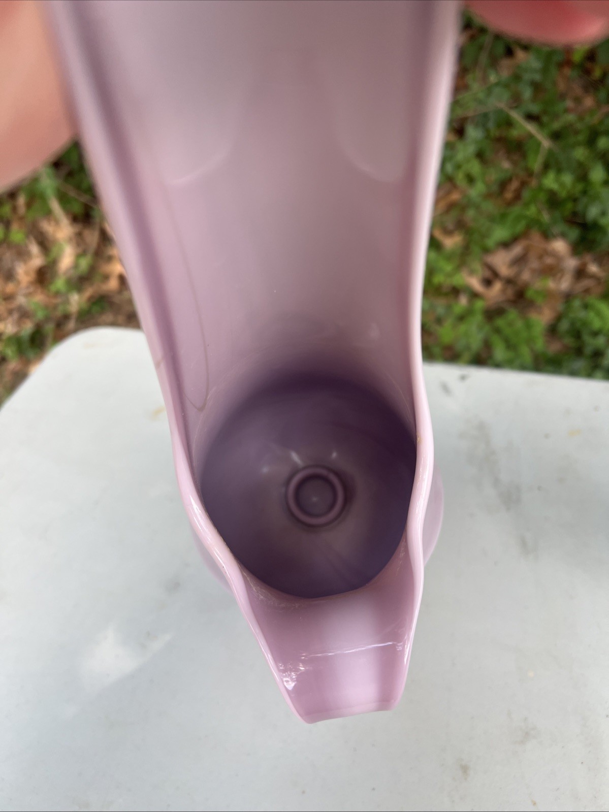 Vintage RARE 1961 MCM LE L.E Smith LILAC Swung VASE Pitcher Candle Holder