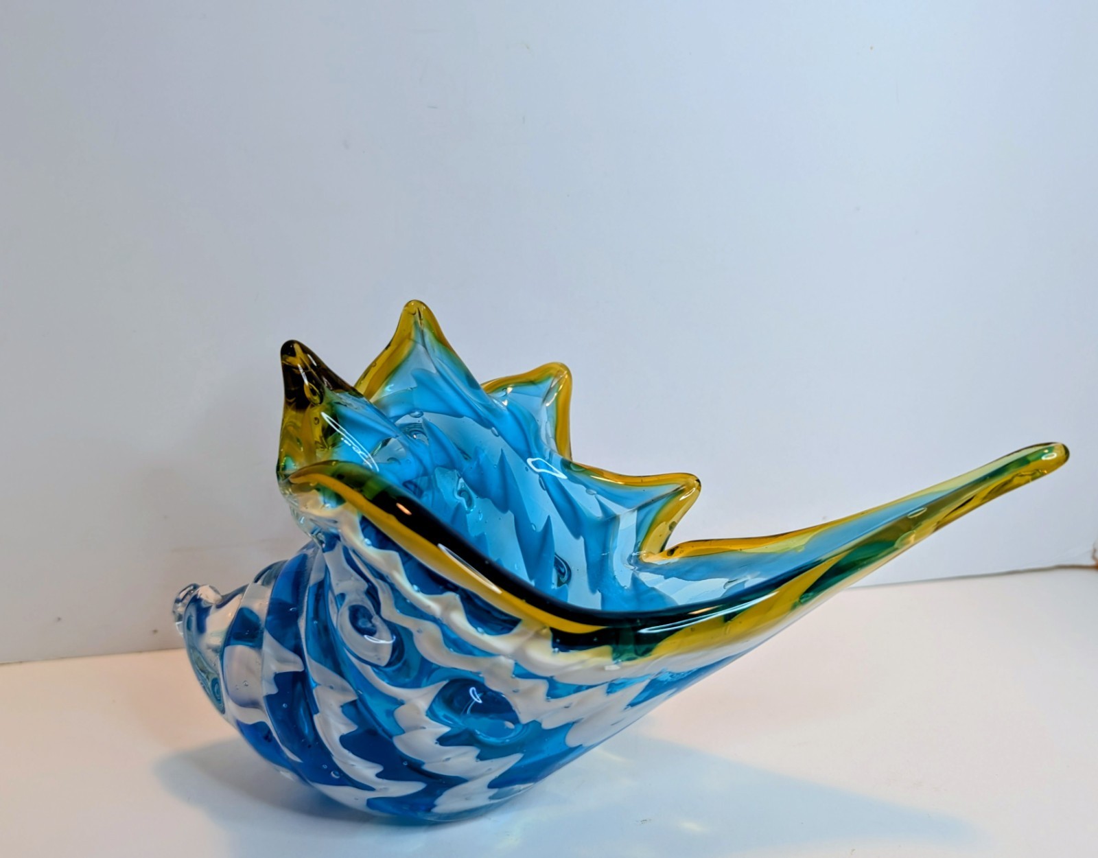 Rare Vintage Murano Conch Sea Shell Art Glass Sculpture Beautiful Home Decor