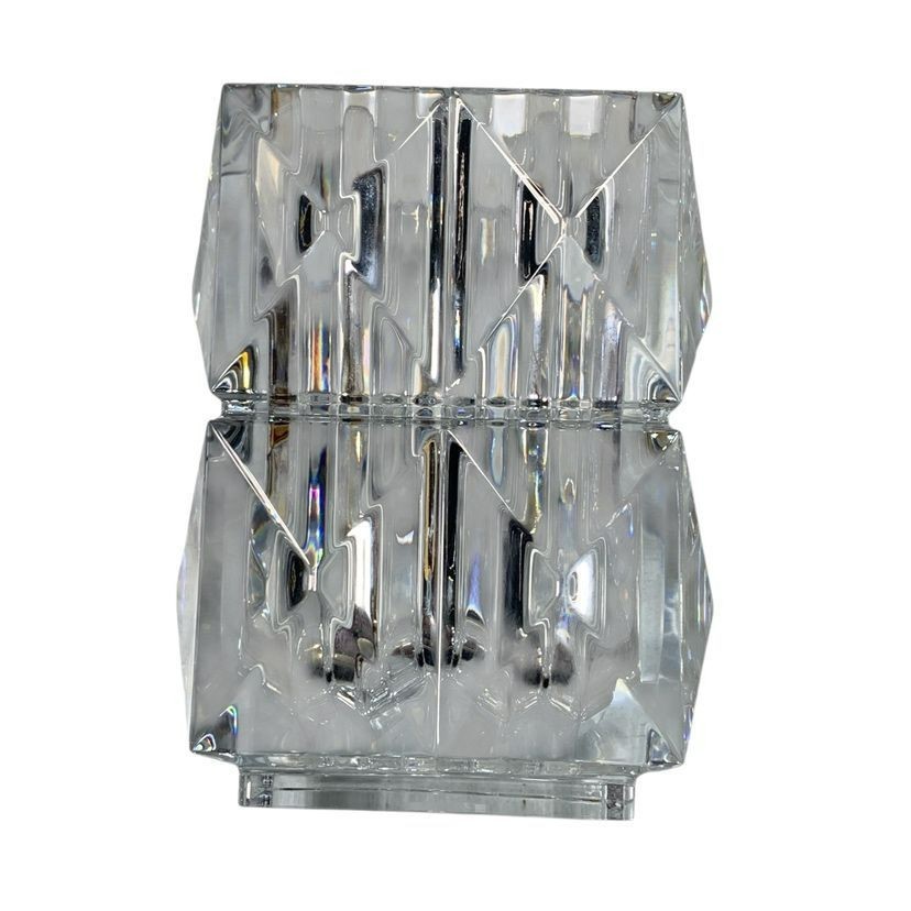 BACCARAT Glass LOUXOR PENCIL CUP Crystal VASE VOTIVE 3.3 x 3.3 x 4.1″ Used JP
