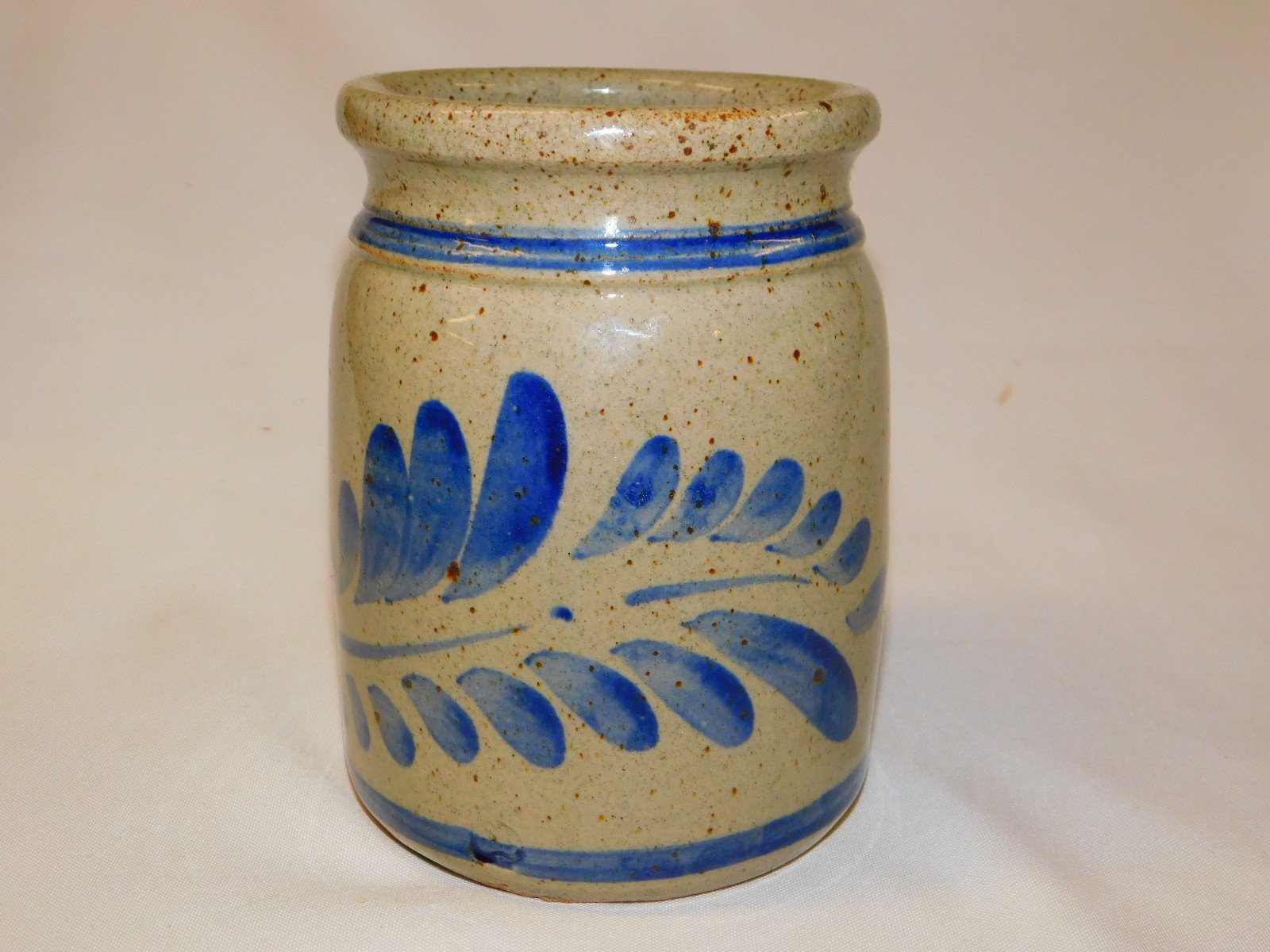 1995 PA Game Commission 100th Anniversary Stoneware Pottery Crock Blue Gray 6″