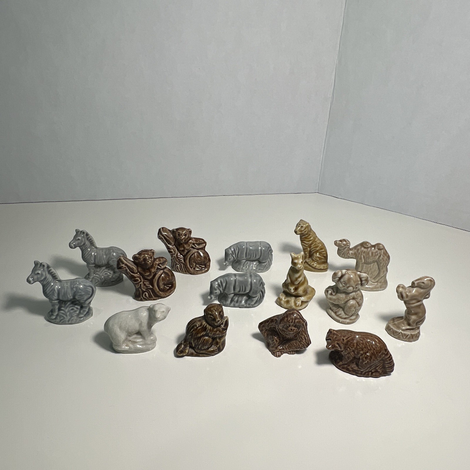 Wade Whimsies England Red Rose Miniature Ceramic Animal Figurines Lot of 15