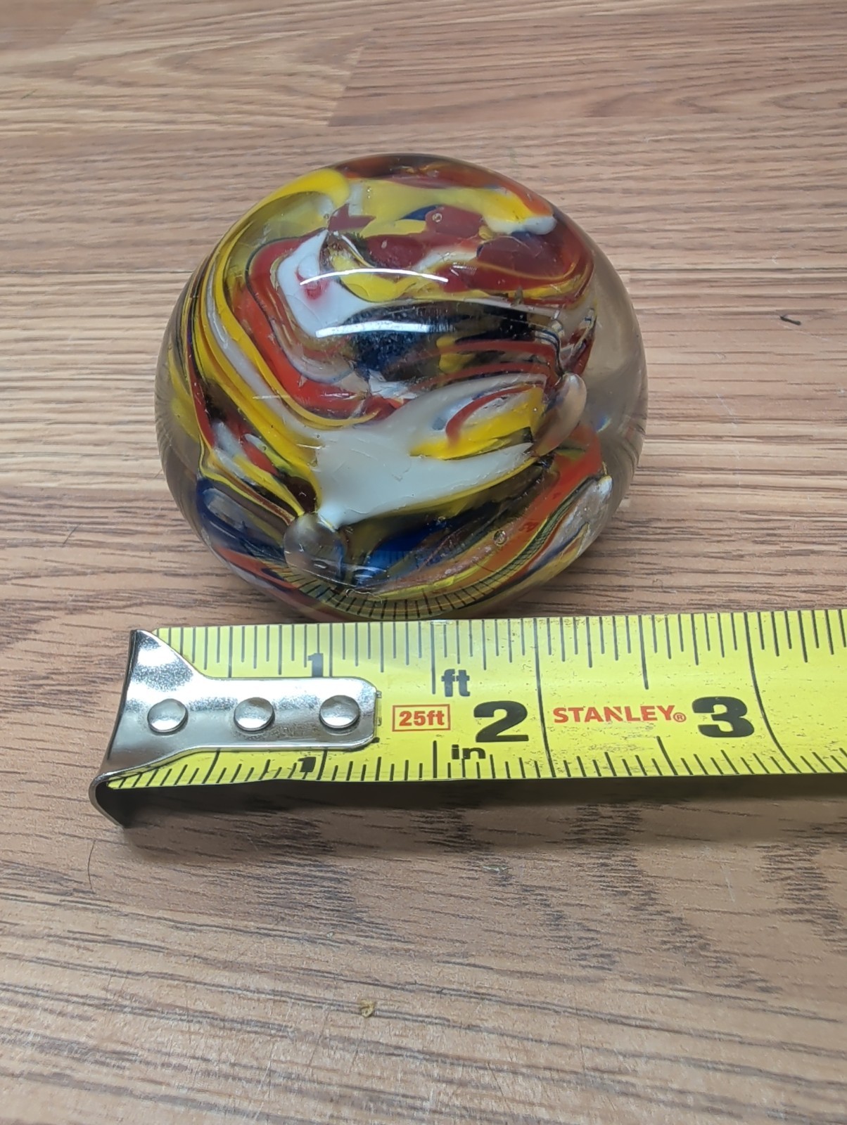 Vintage Murano Style Art Glass Multi Color Hand Blown Paperweight Made in India