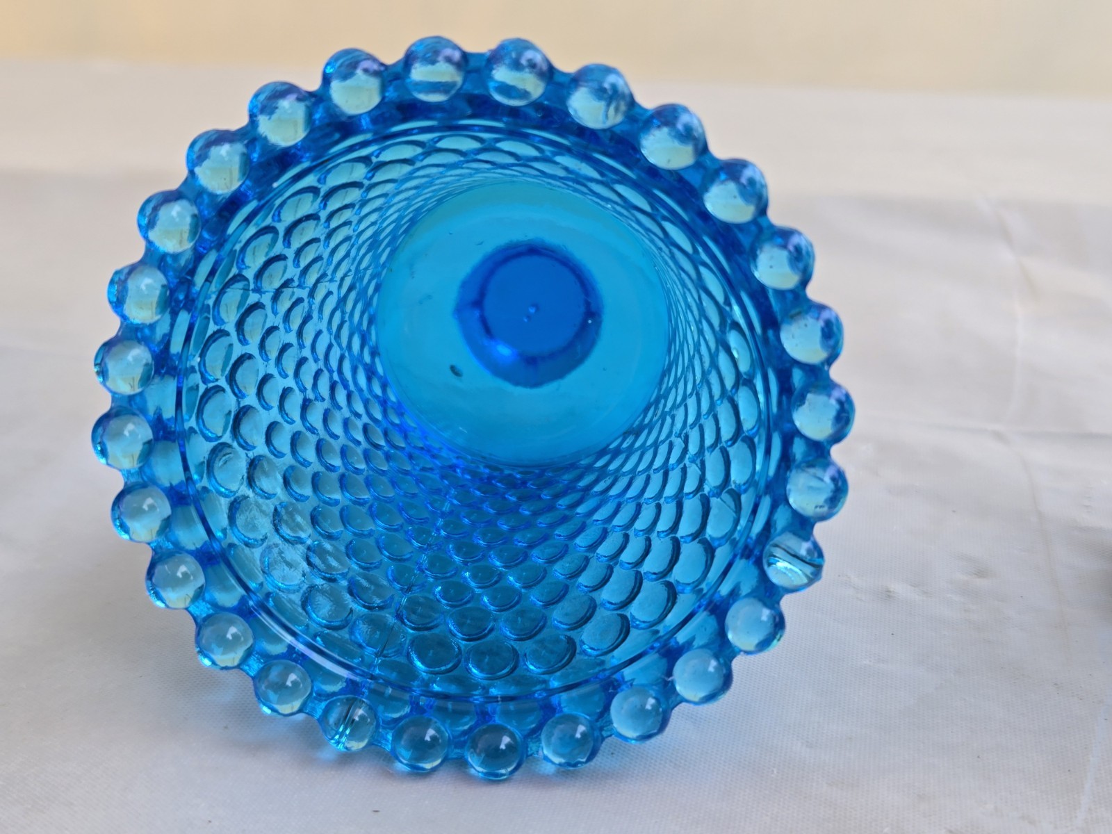 Vintage Blue Hobnail Candle Holders Set Of 2 Glass Votive Holders