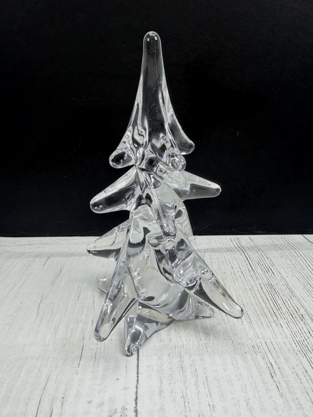 GG Genuine 25% Lead Crystal Christmas Tree Figurine Japan Clear Glass