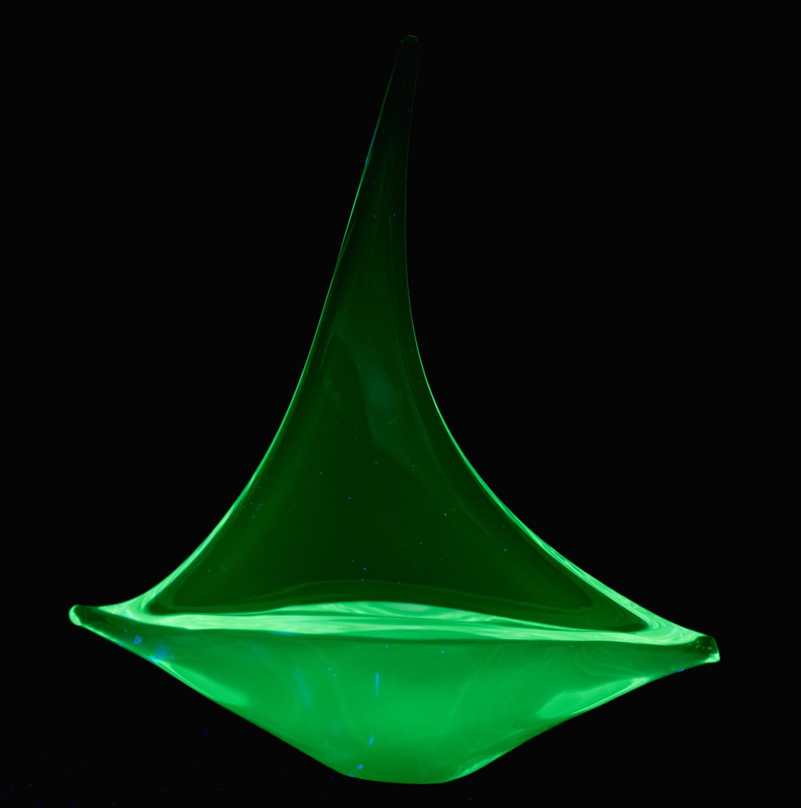 Heavy Contemporary Crystal Sail-Boat Sculpture 11×10″ MCM Yacht Polished Base