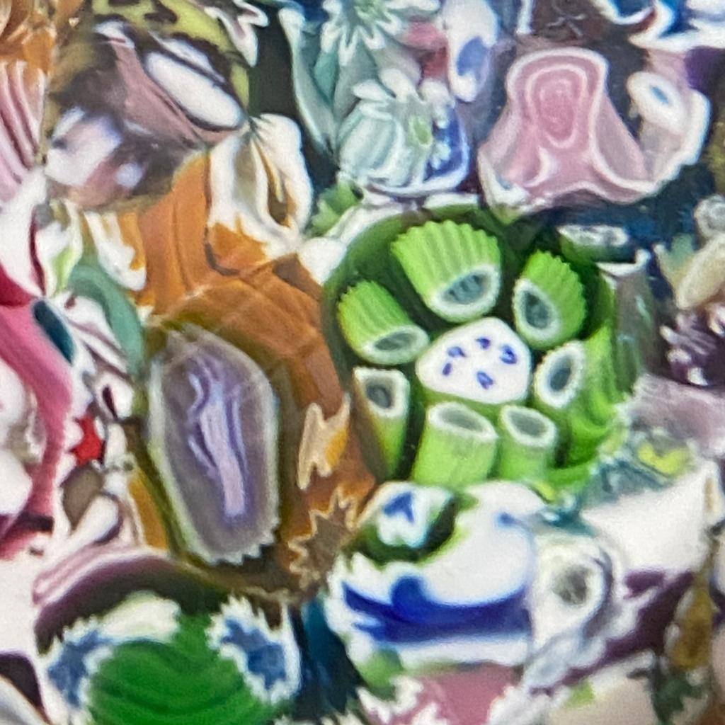 Perthshire 1973 Scrambled Millefiori End of Day Paperweight Art Glass Date Cane