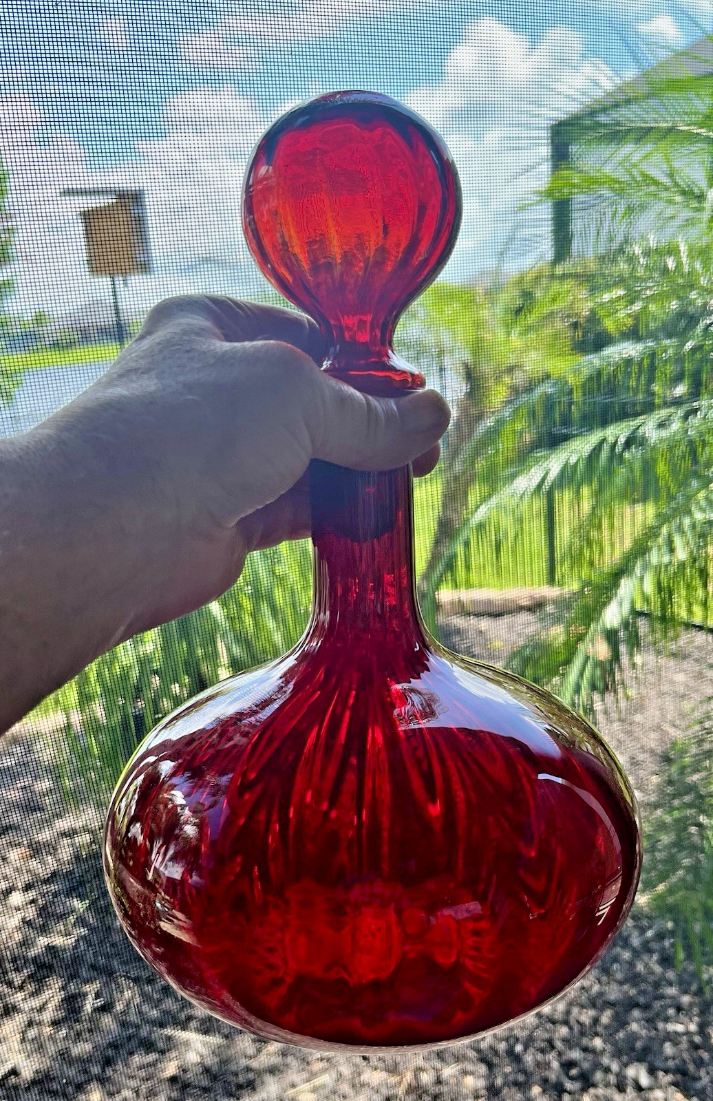 Empoli RED gorgeous OPTICS MCM gorgeous ruby red decanter genie bottle