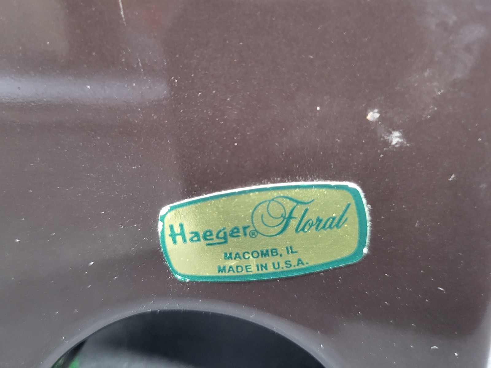 Vintage Haeger Floral 11 1/2 Inch Tall 4 1/8″ Square Black Ceramic Vase w/ Tag