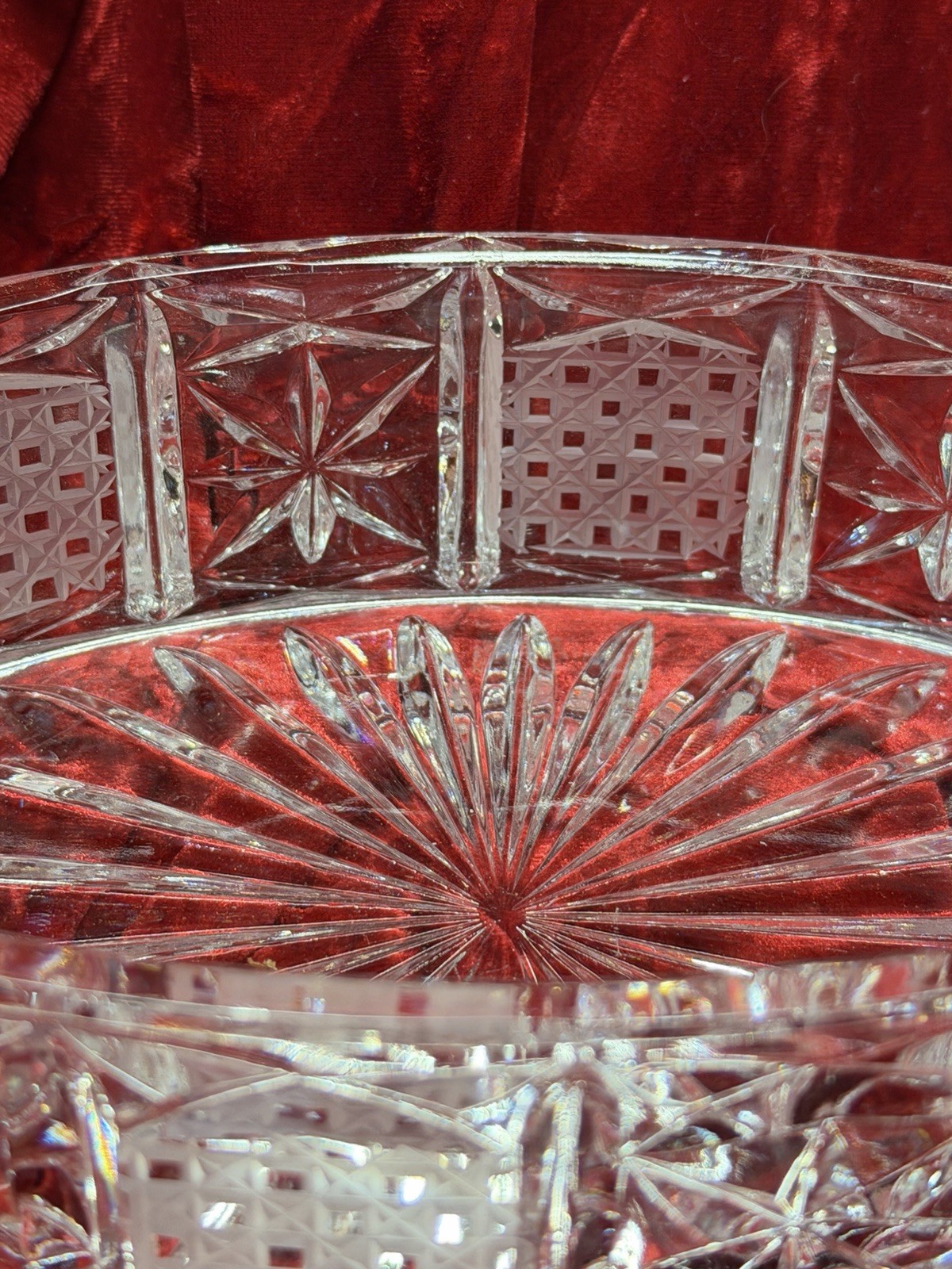 Bohemian Czech Oval Cut Lead Crystal Trinket Box Jewlery Vanity Box- Nice