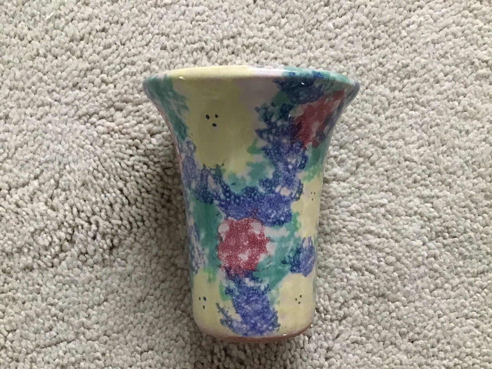 CR Pottery Inc. Paris Maine Small 3 1/4″ Colorful Clay Vase Holder