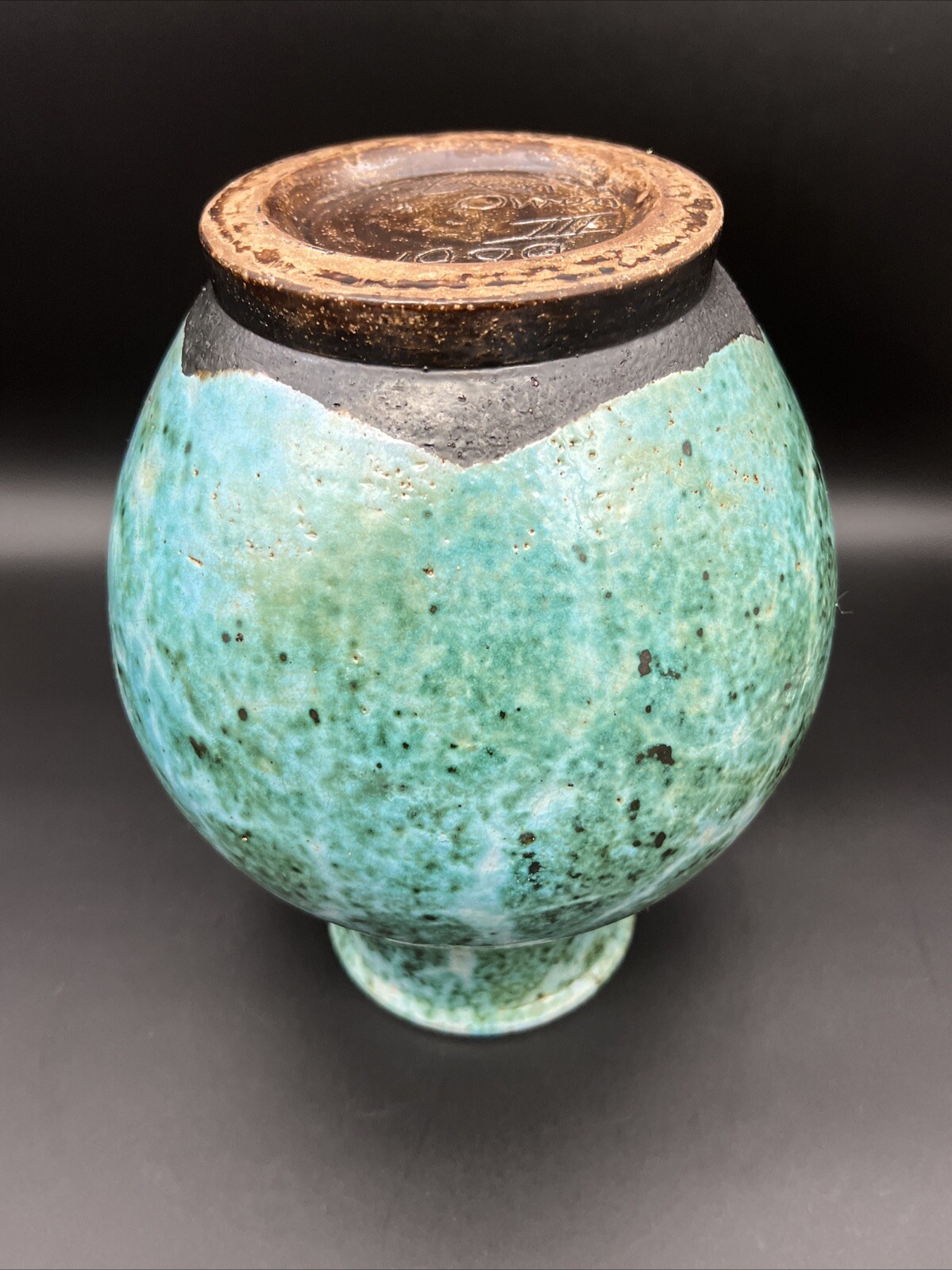 Early Ben Owen III NC Pottery Chinese Blue 10 1/4″ Han Vase -Signed 1989