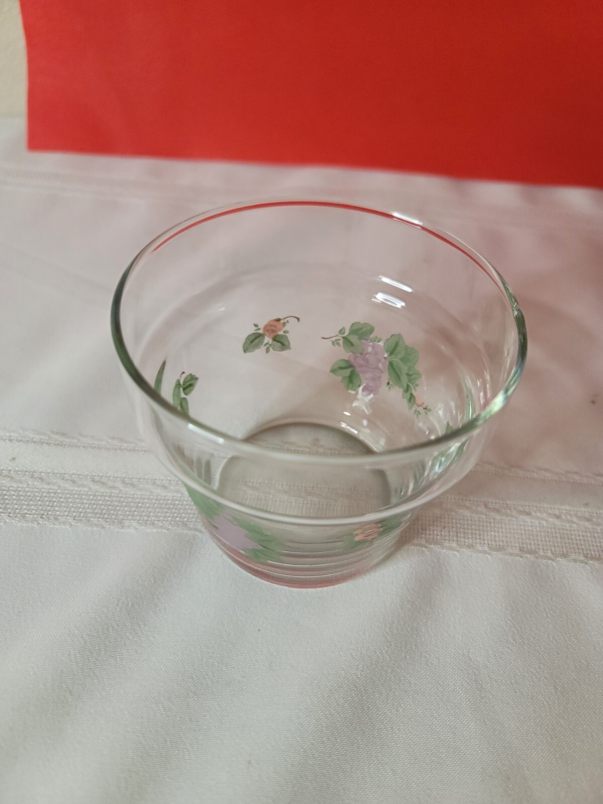 Pfaltzgraff Grapevine 3-1/2″ tall x 4″ diameter Flower Planter glass pot