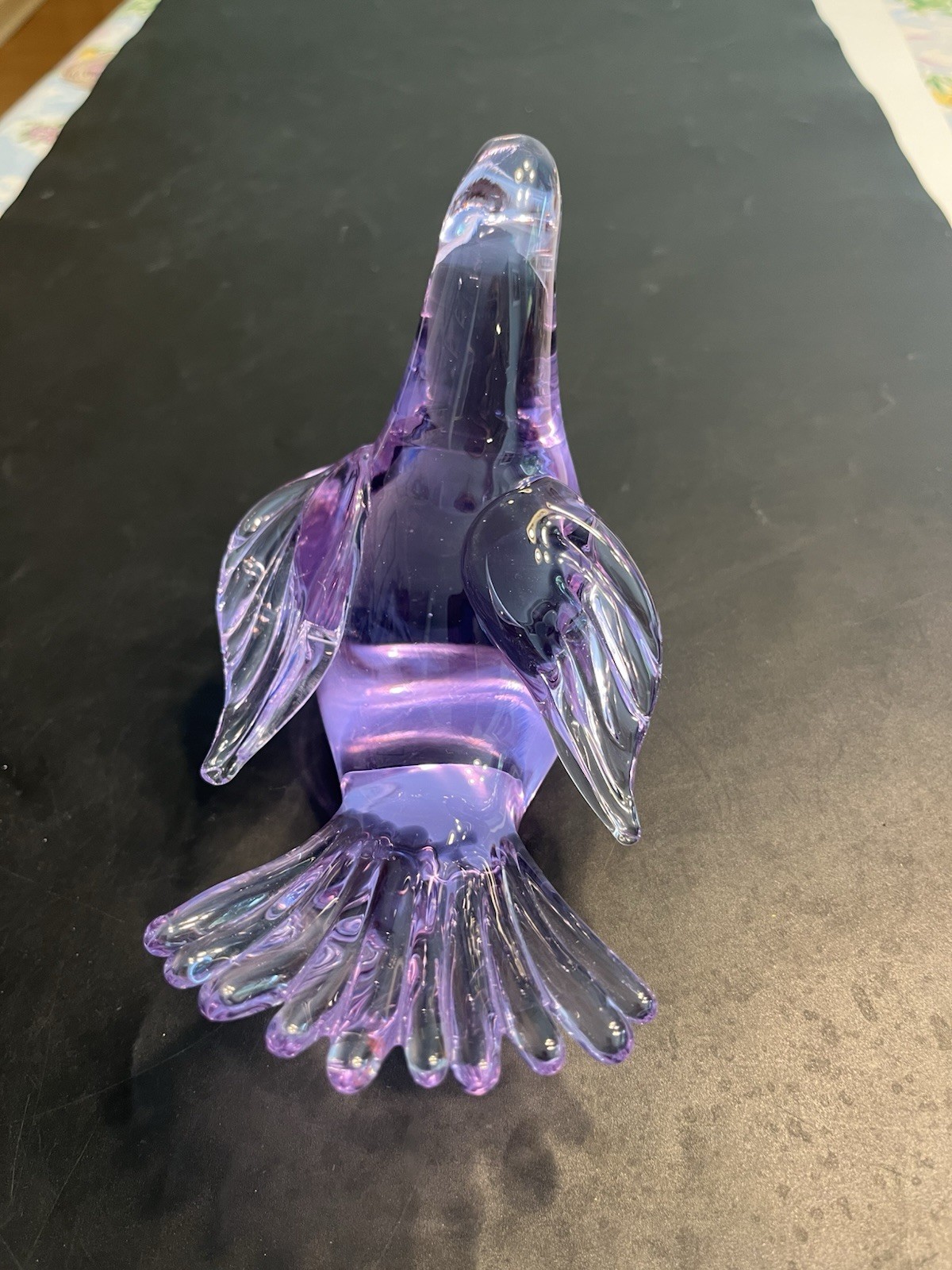 Large Murano Art Glass Purple Blue Dove Bird Figurine Neodymium