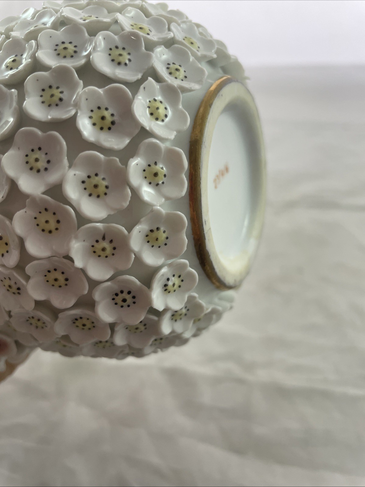 Antique Meissen Style Snowball Schneeballen Flower Perfume Bottle Vanity Cologne