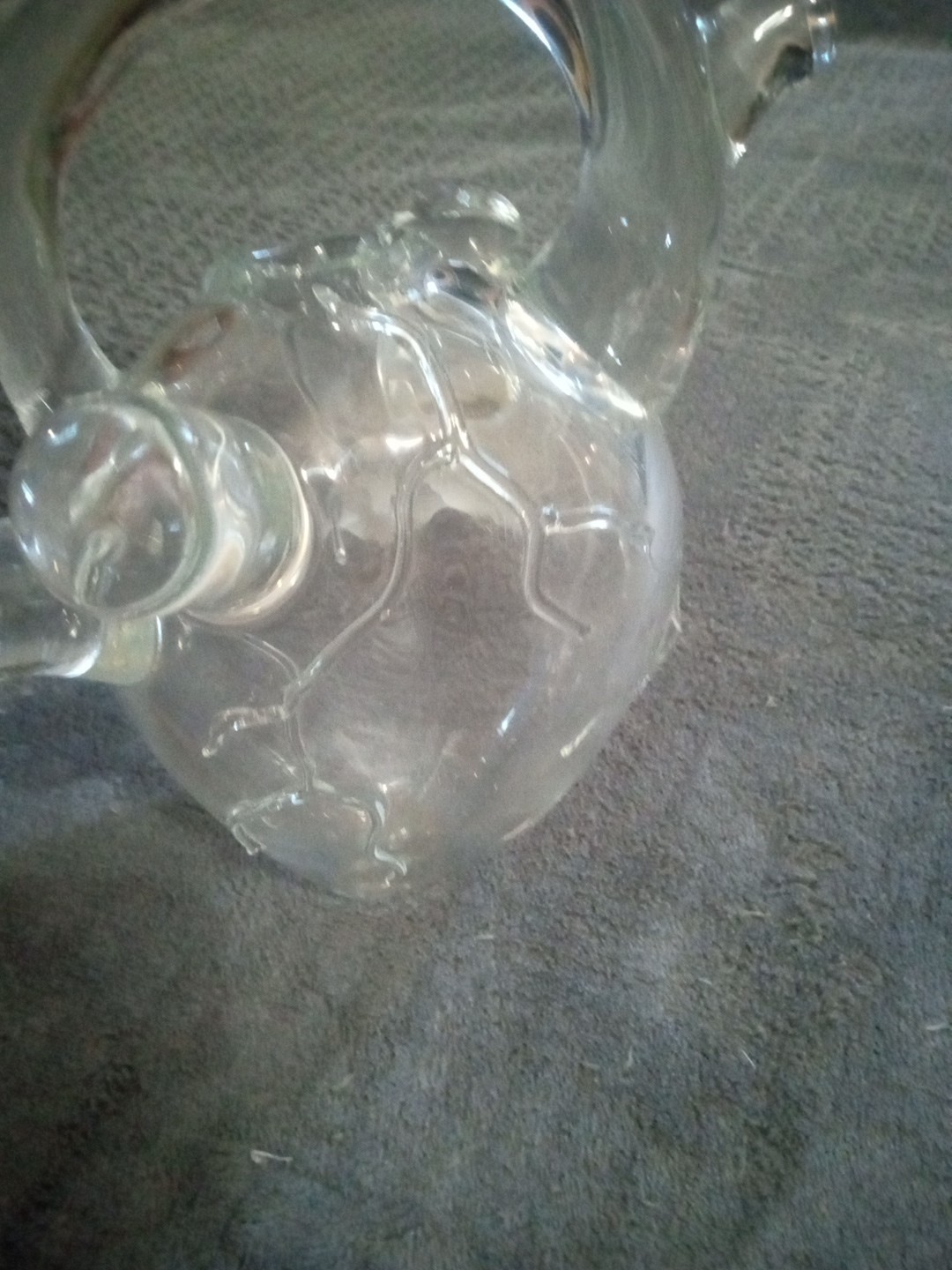 Glass Handmade Hanging Heart Vase Thick Heavy Very Unique Design OOAK Beautiful