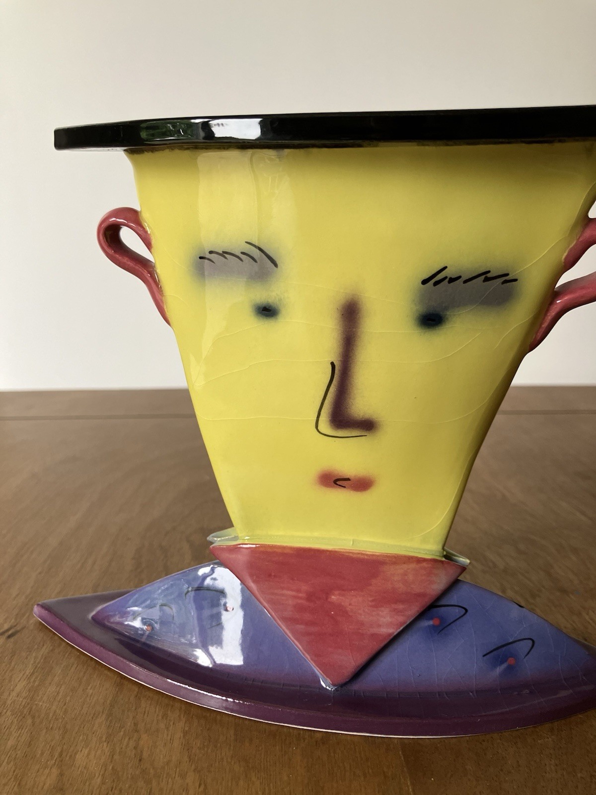 Natalie Warrens Studio Pottery Face Vase NW Unusual Signed Head 1998 Art