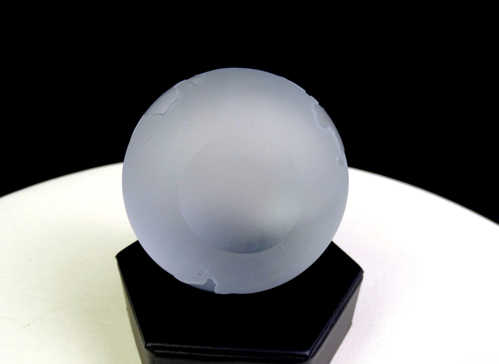 ROC Taiwan Satin Frosted Glass Round Globe Vintage 2 7/8″ Paperweight