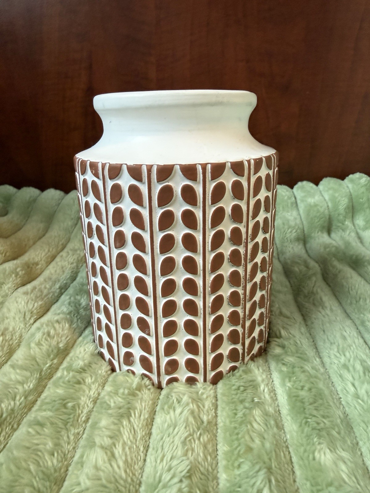 Clay Terra-Cotta Vase Earth tones Cream And Brown Outdoor Or Indoor Vase