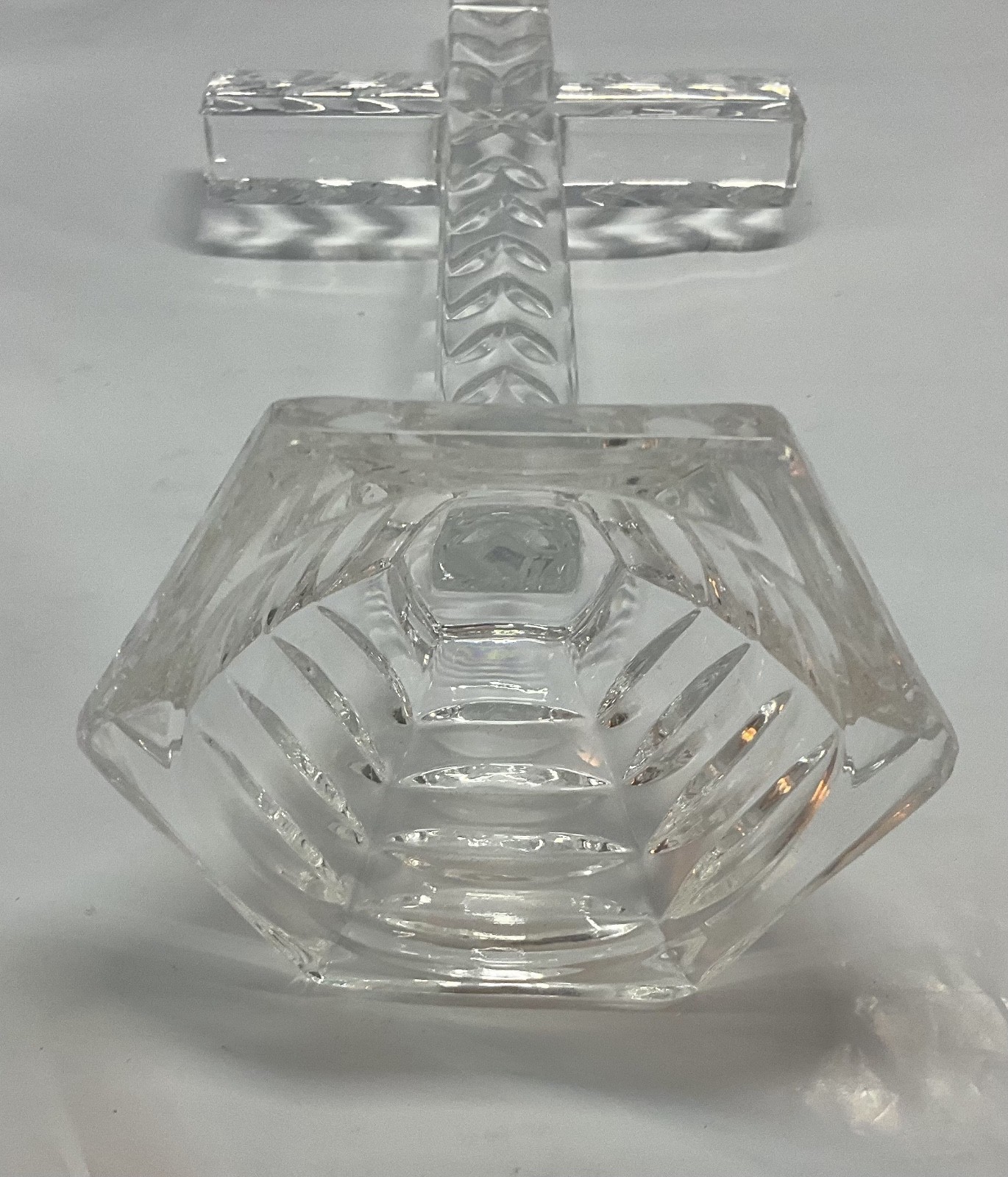GORGEOUS IMPERIAL CRYSTAL STANDING CROSS, Cut Crystal, 8” x 4” Cross is Signed.