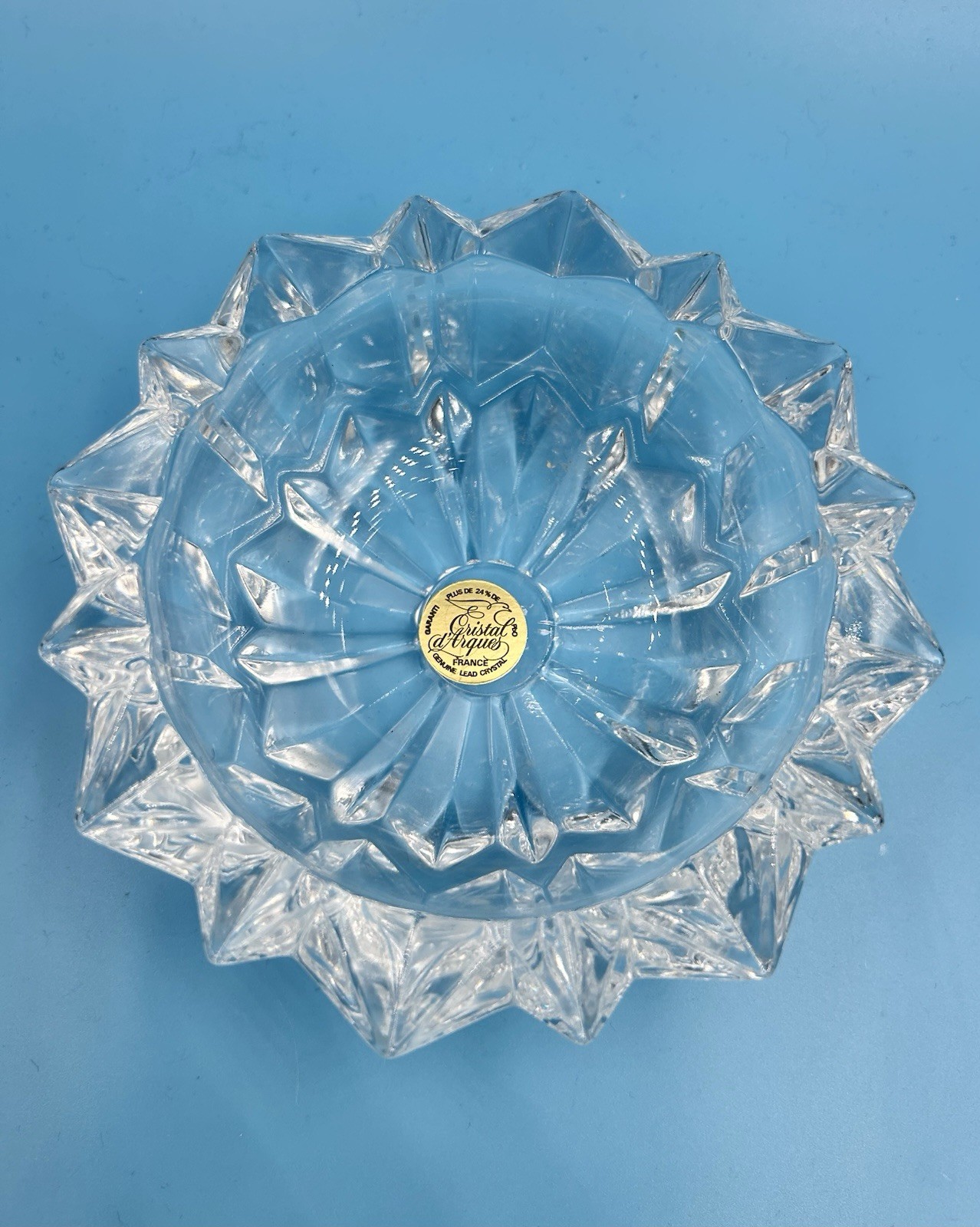 Set of 4 CRISTAL D’ARQUES Durand 24% Lead Crystal Ashtrays Trinket Dishes 5” NIB
