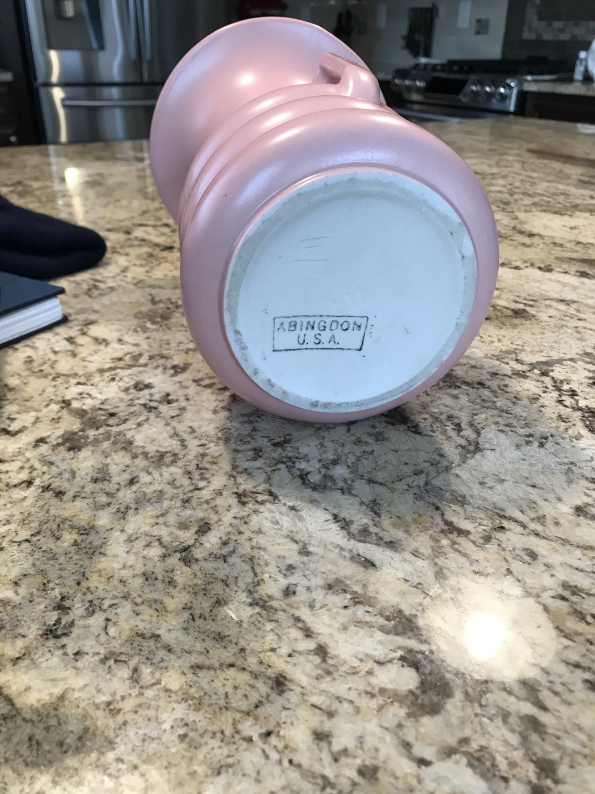 Vintage Abingdon Pink Matte Vase – 9.5 Inches Tall – Art Deco Style