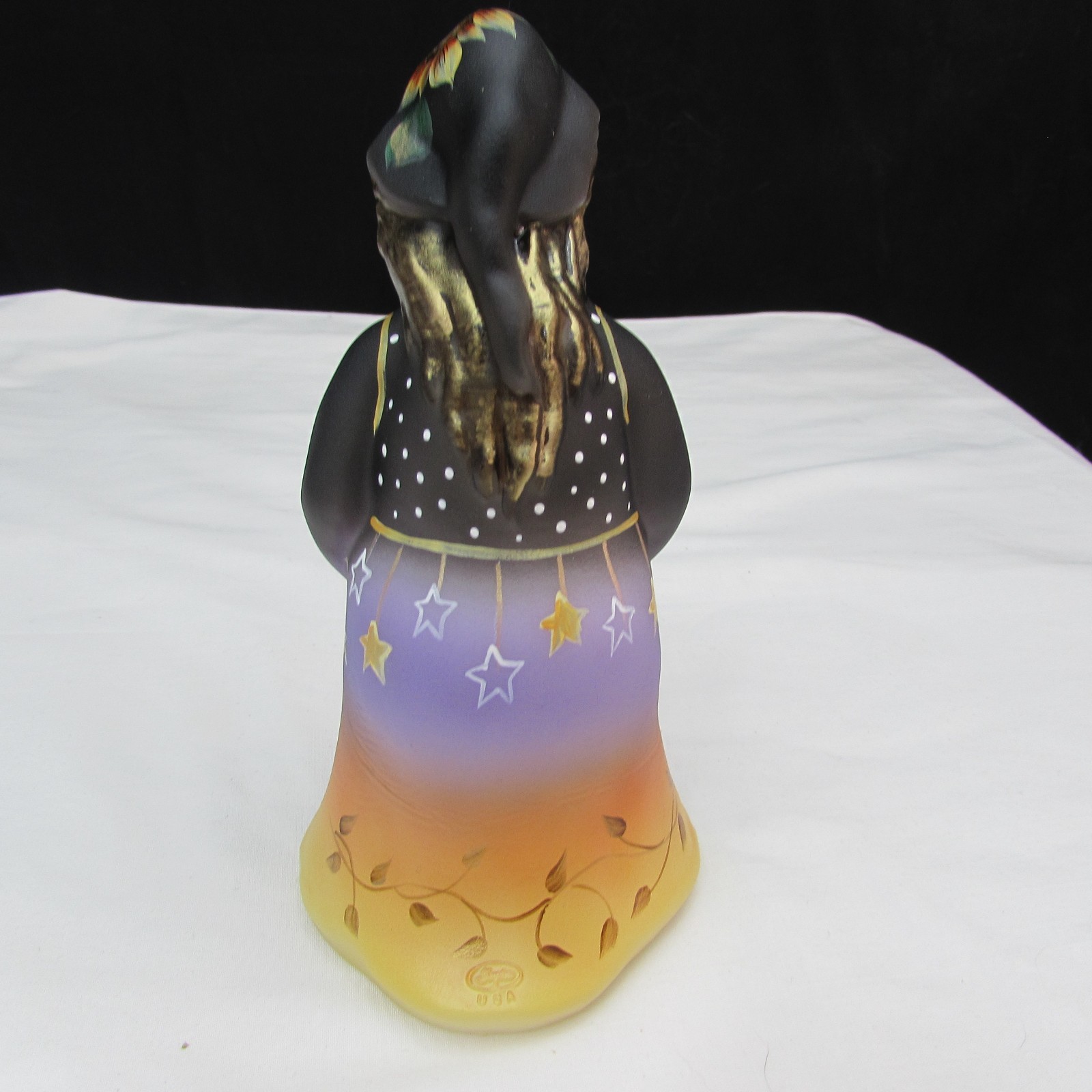 Fenton Opal Satin GSE Halloween Pumpkin Hand Painted Witch LE 2018 M101