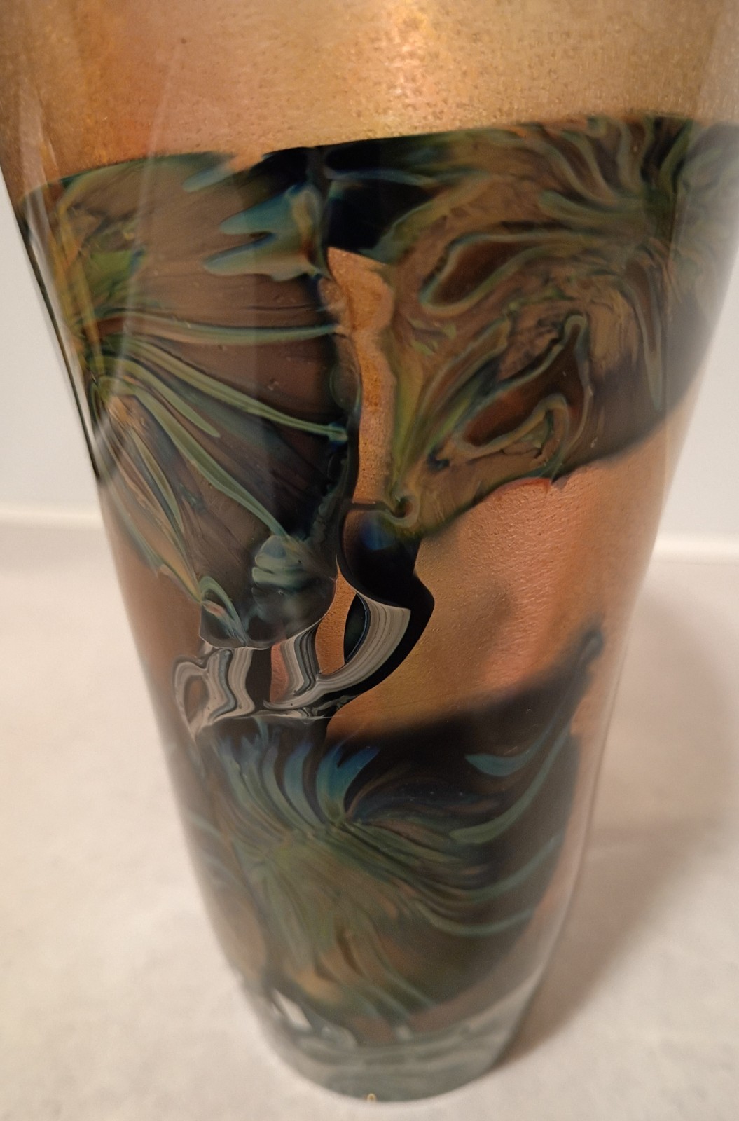 Vintage 1991 Signed Lotton Organic 7.5″ Art Glass Vase