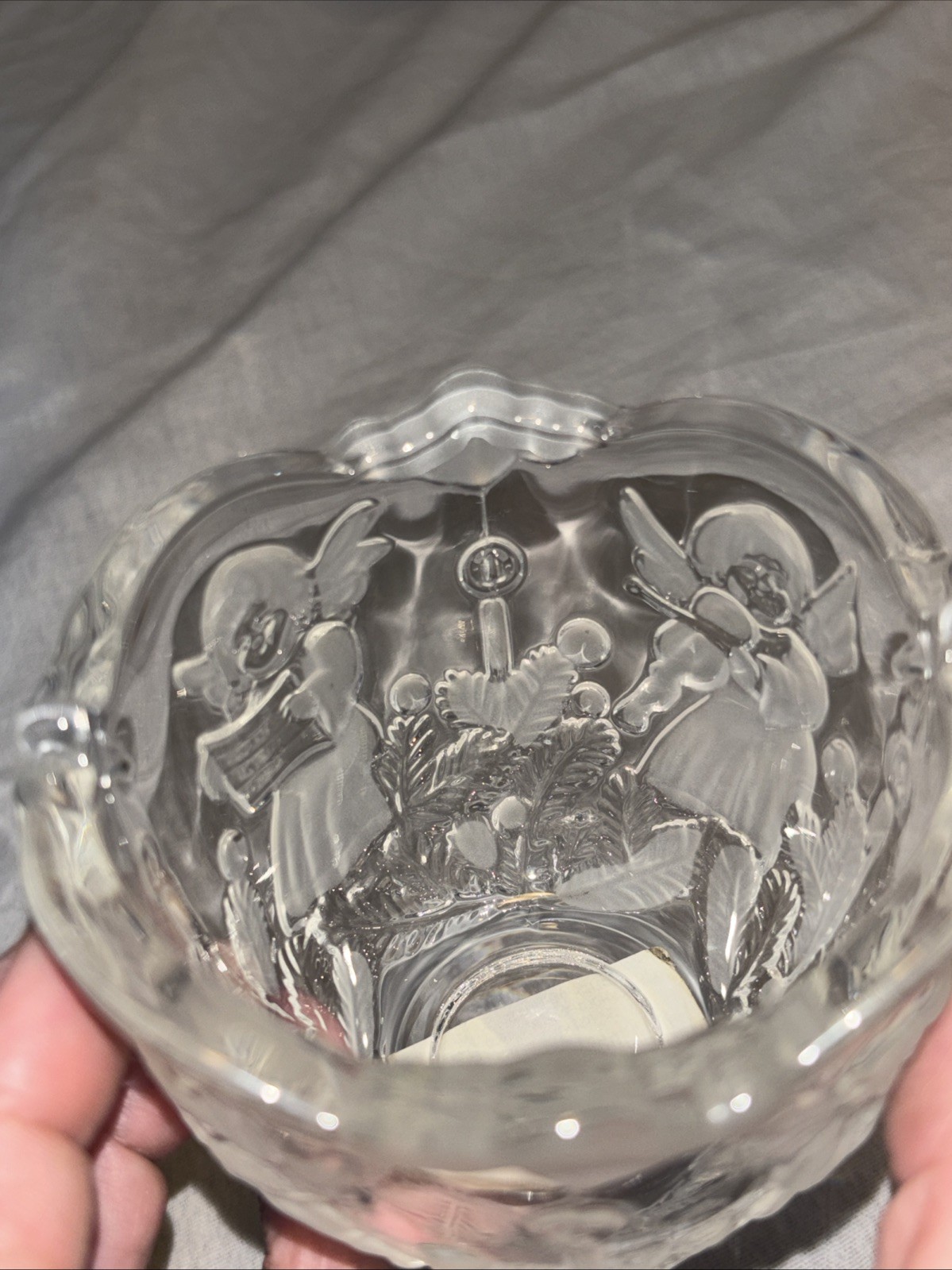 Mikasa “Holiday Lights” Candle Holder Frosted / Clear 3 1/4″ Germany SA 835/910
