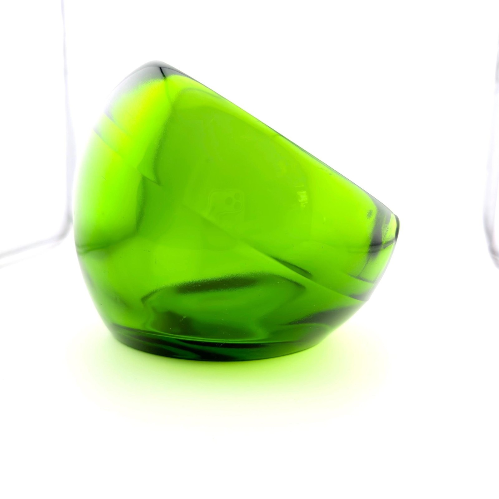 LARGE Vintage Orb Viking Ash Tray Green Glass MCM Mid Century Modern Retro