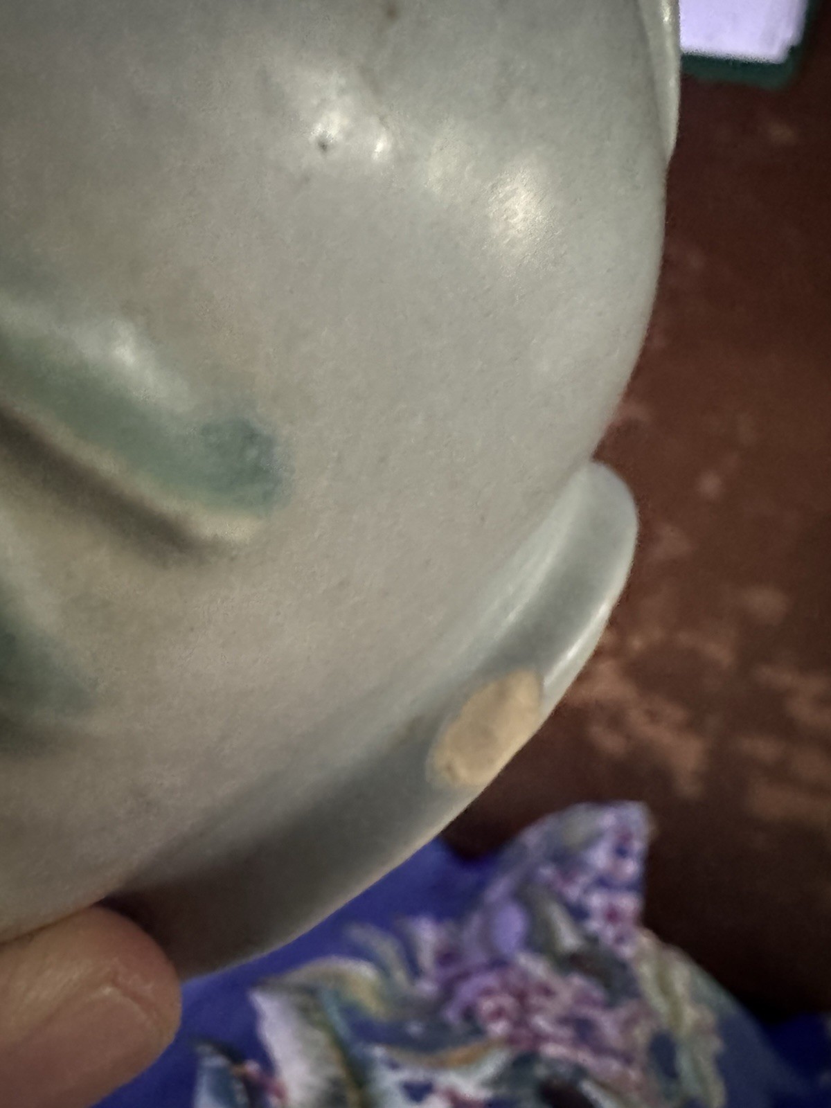 Vintage Hull Art Pottery Orchid Planter Pot No. 43 Pastel Pink Blue Matte 3”