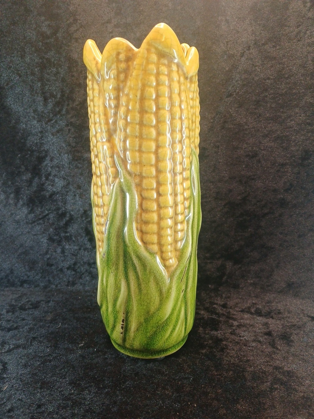 Corn On The Cob Shaped Vase 9.5 Inches Tall Ceramic