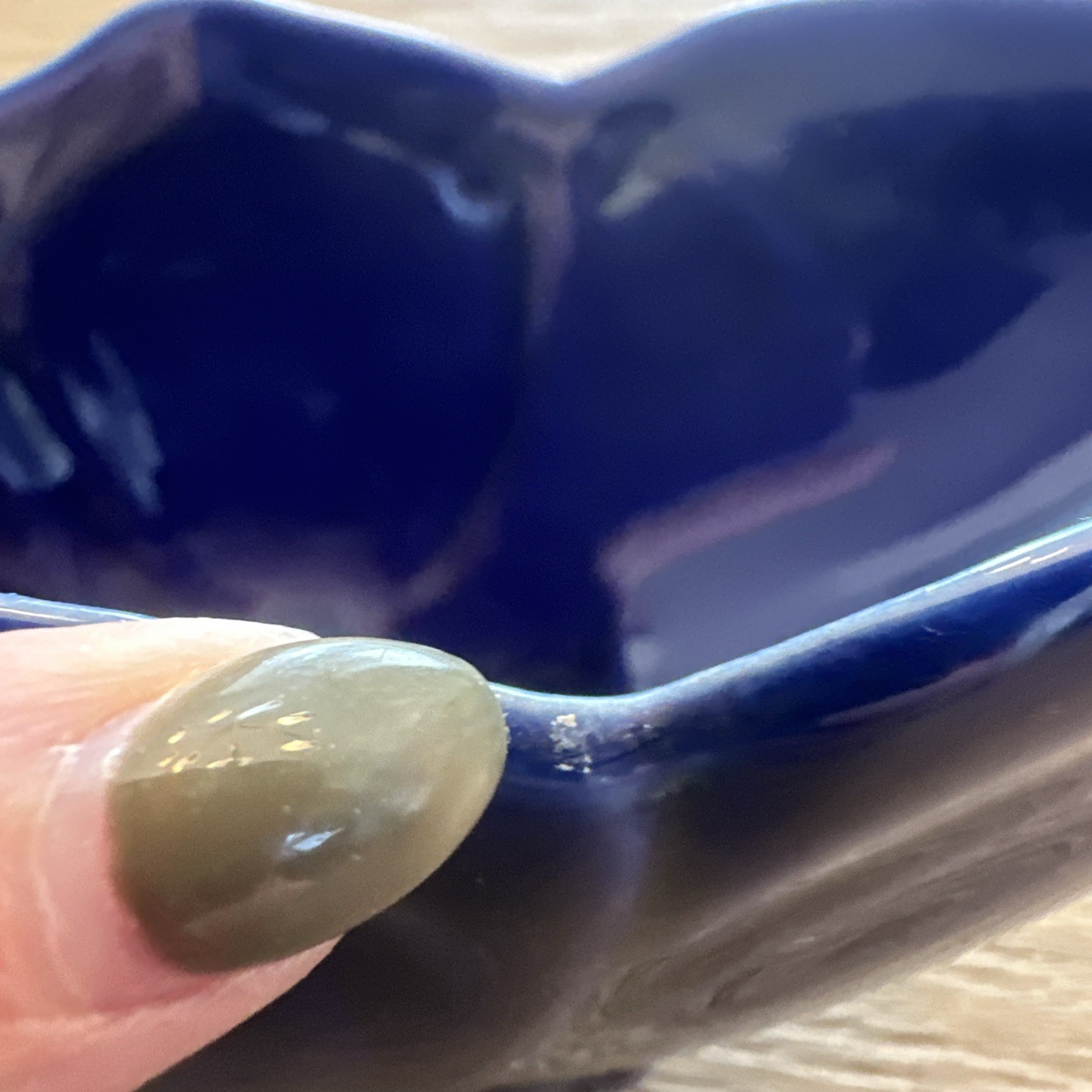 Vintage Colbalt Blue Bowl Planter 9.5 Inches Footed