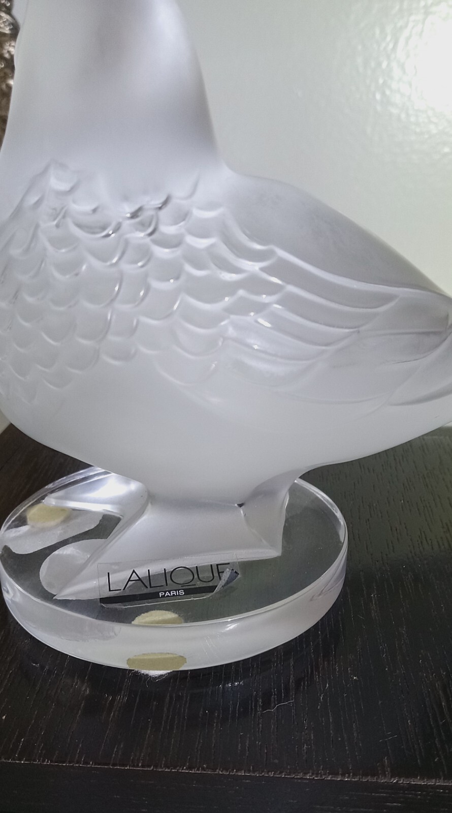 Lalique Frosted Crystal Signed Duck 4 3/8″ Tall 5 1/2″ Long, Heavy EUC