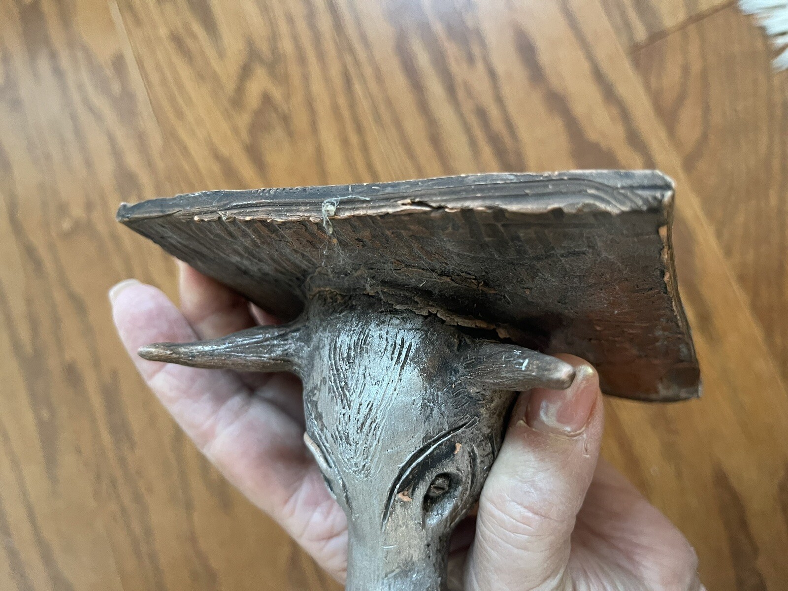 Studio Pottery Boar Head Sculpture ~4.5×4.5×4”