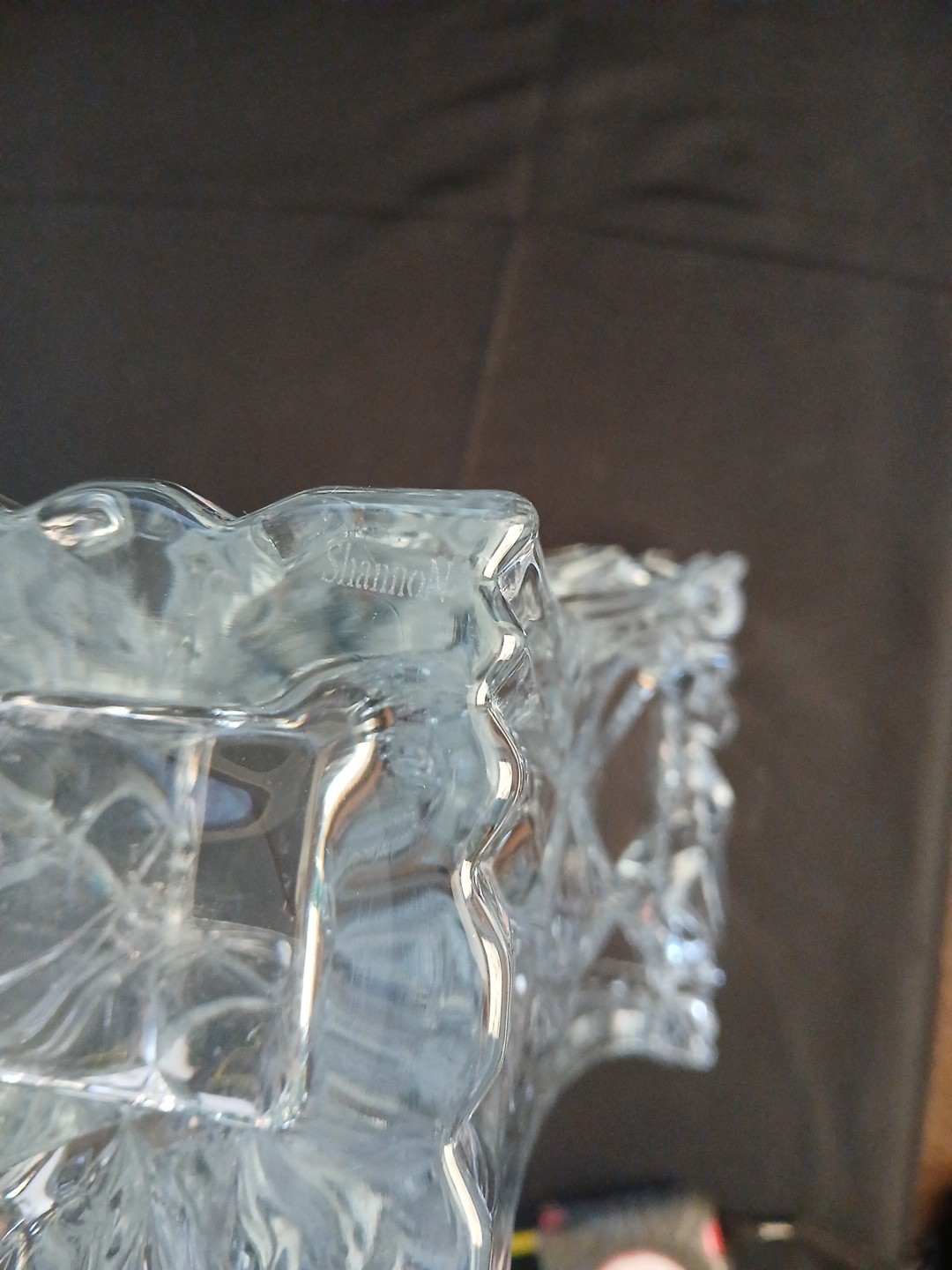 Shannon 24% Crystal Vase By Godinger 12 Inch Tall Heavy Savoy Collection Rare