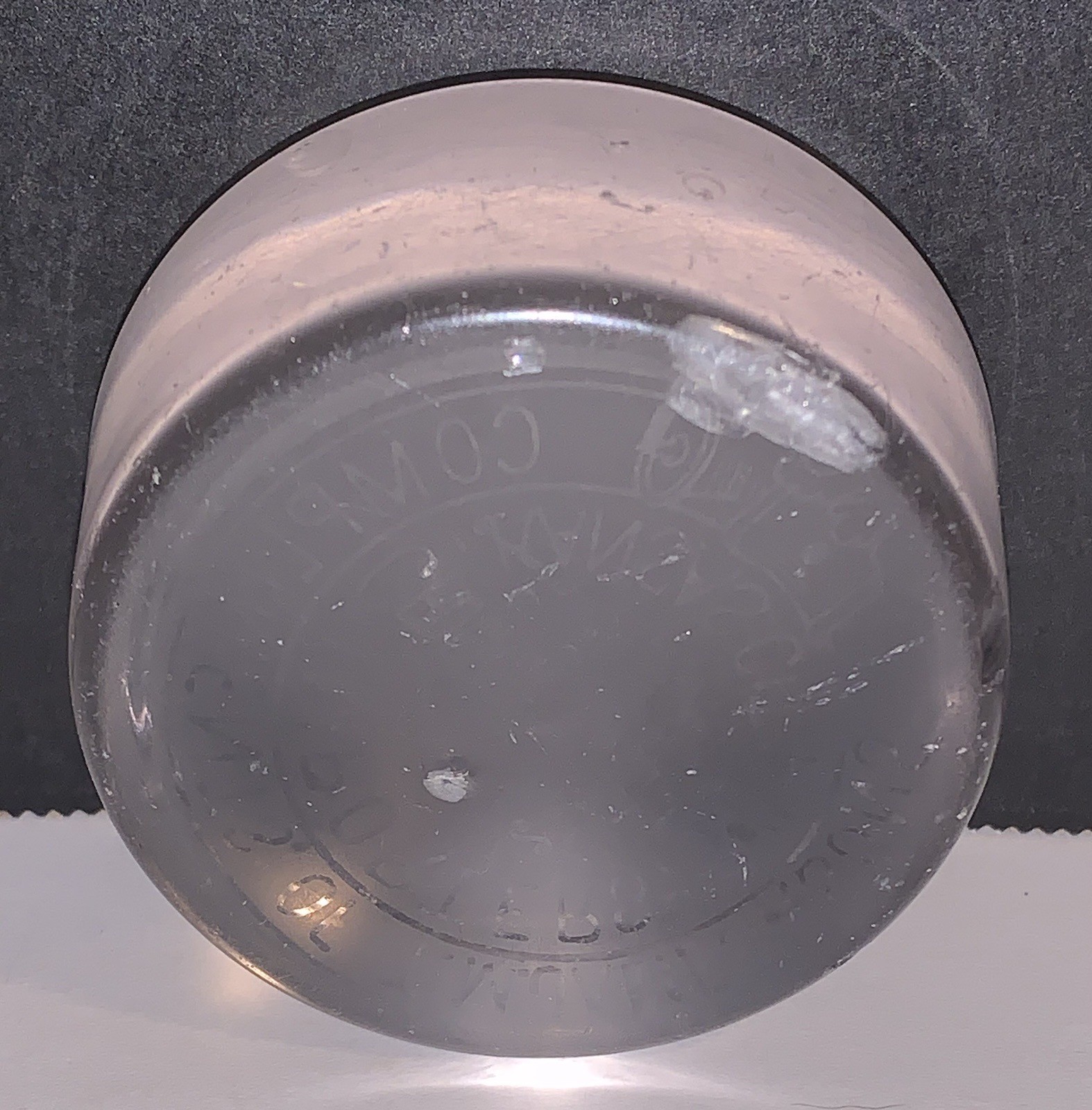 T.M. James & Sons Crockery & Glass Advertising Paperweight Kansas City Missouri