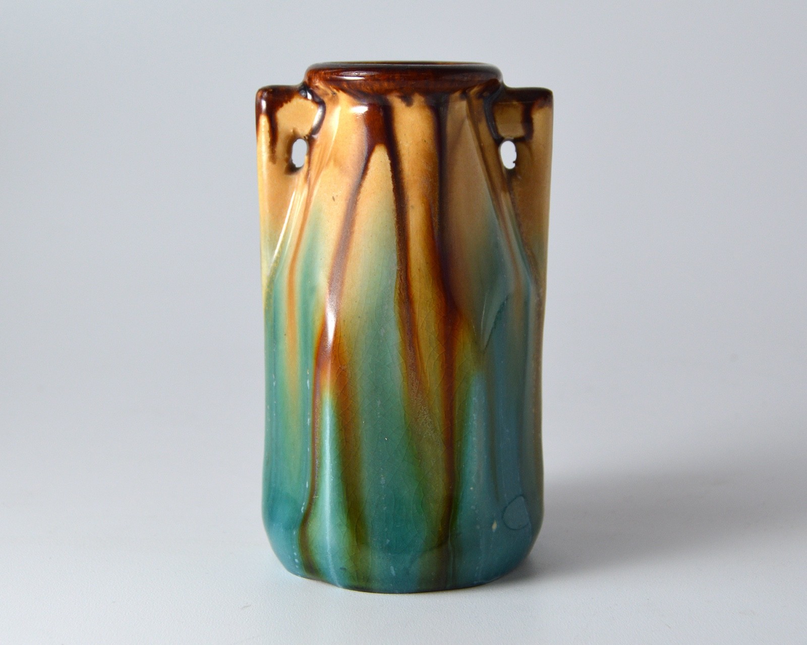 FAIENCERIE THULIN Belgian flambe glazed pottery vase