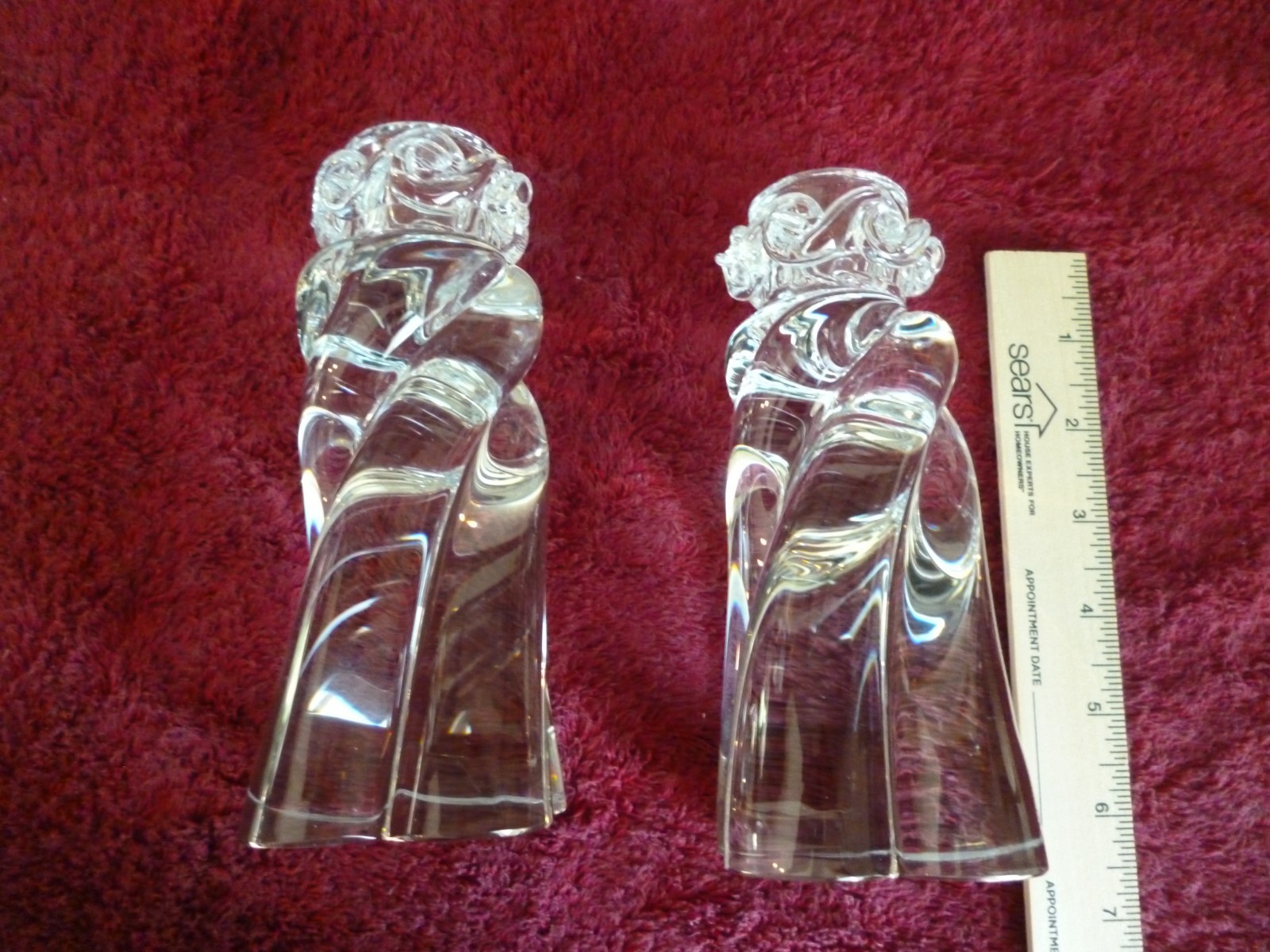 baccarat crystal candle holder set 6 1/2 inches tall