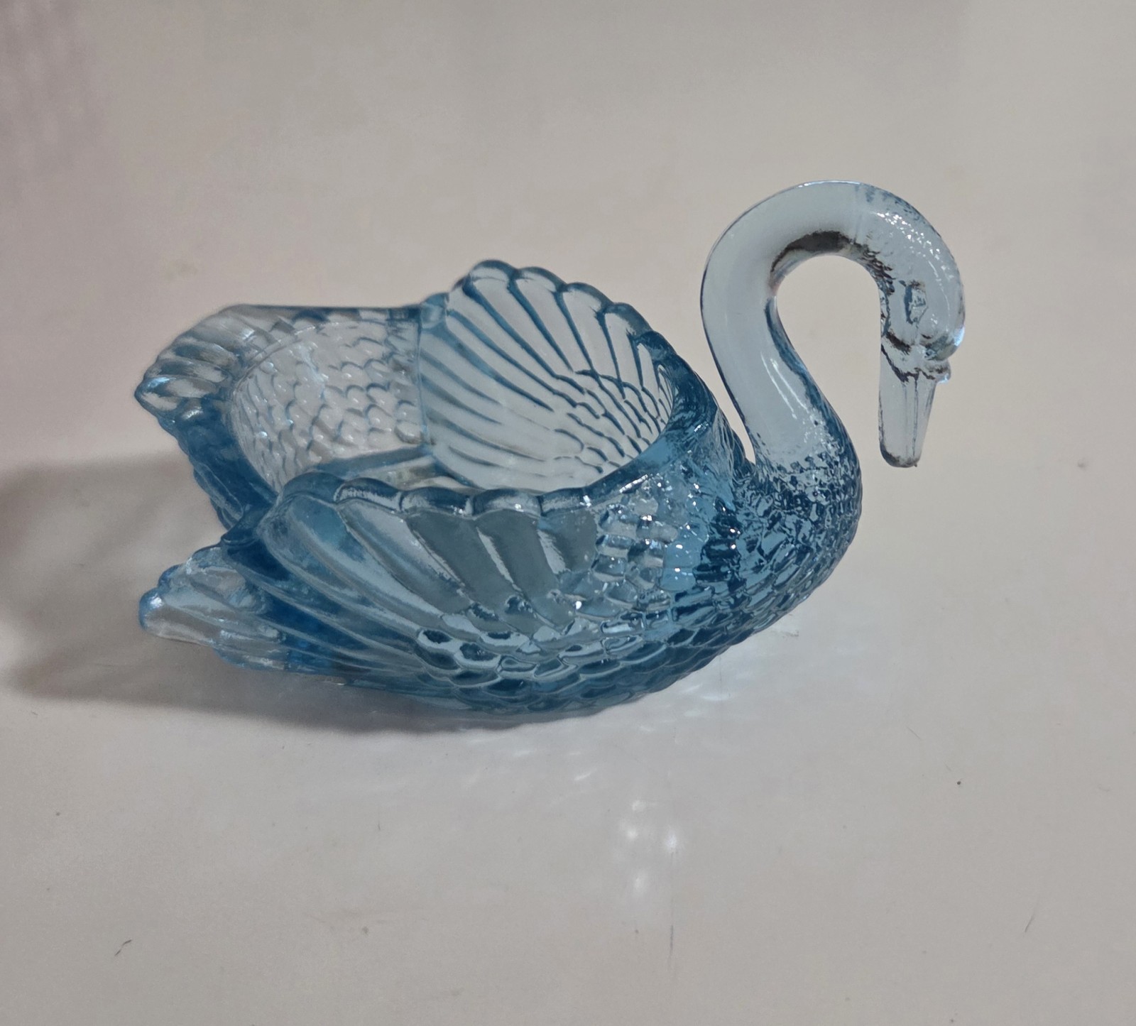 Boyd Blue Glass Swan Open Salt