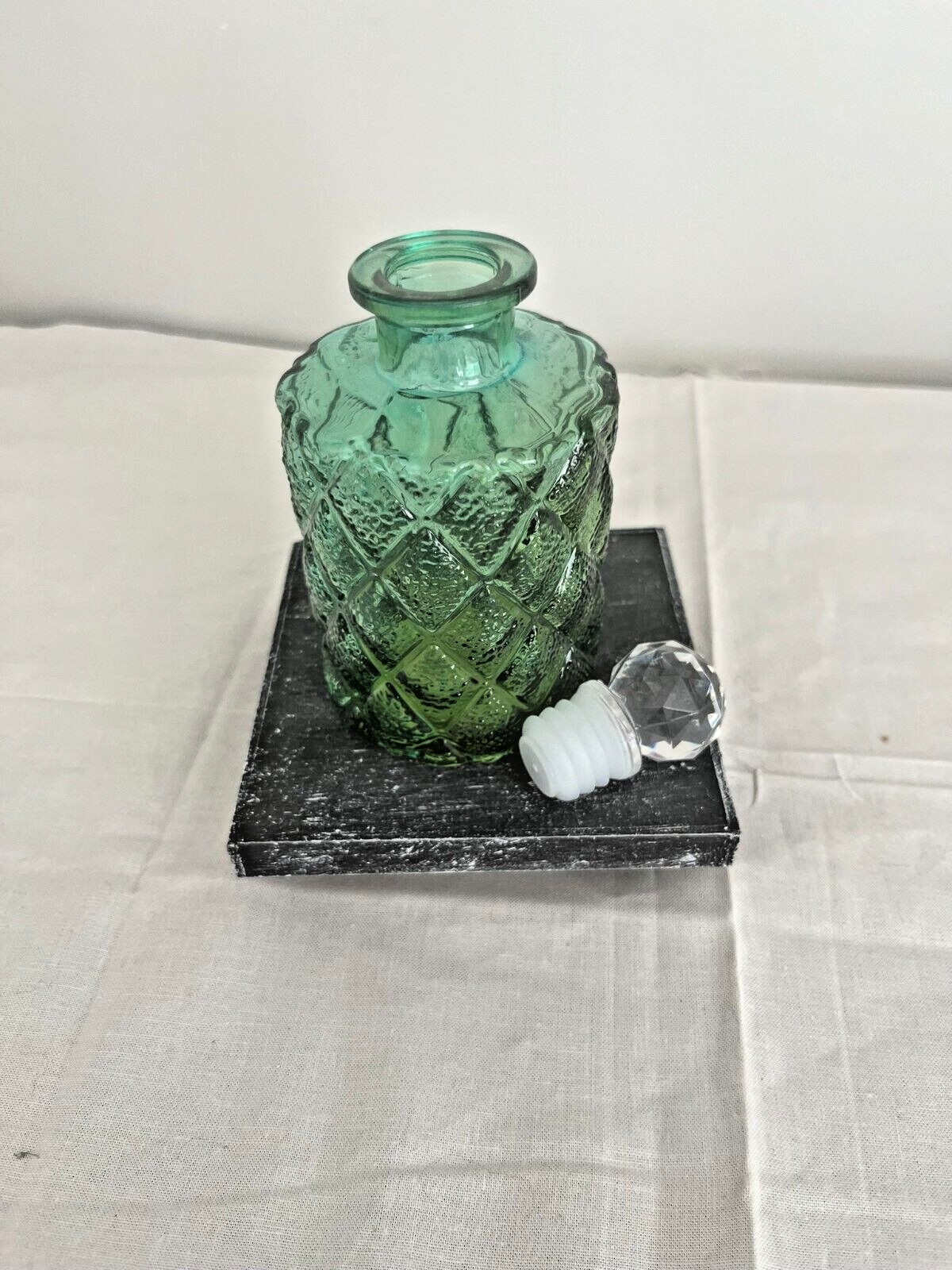 Vintage Inspired Green Glass Decorative Small Bottle
