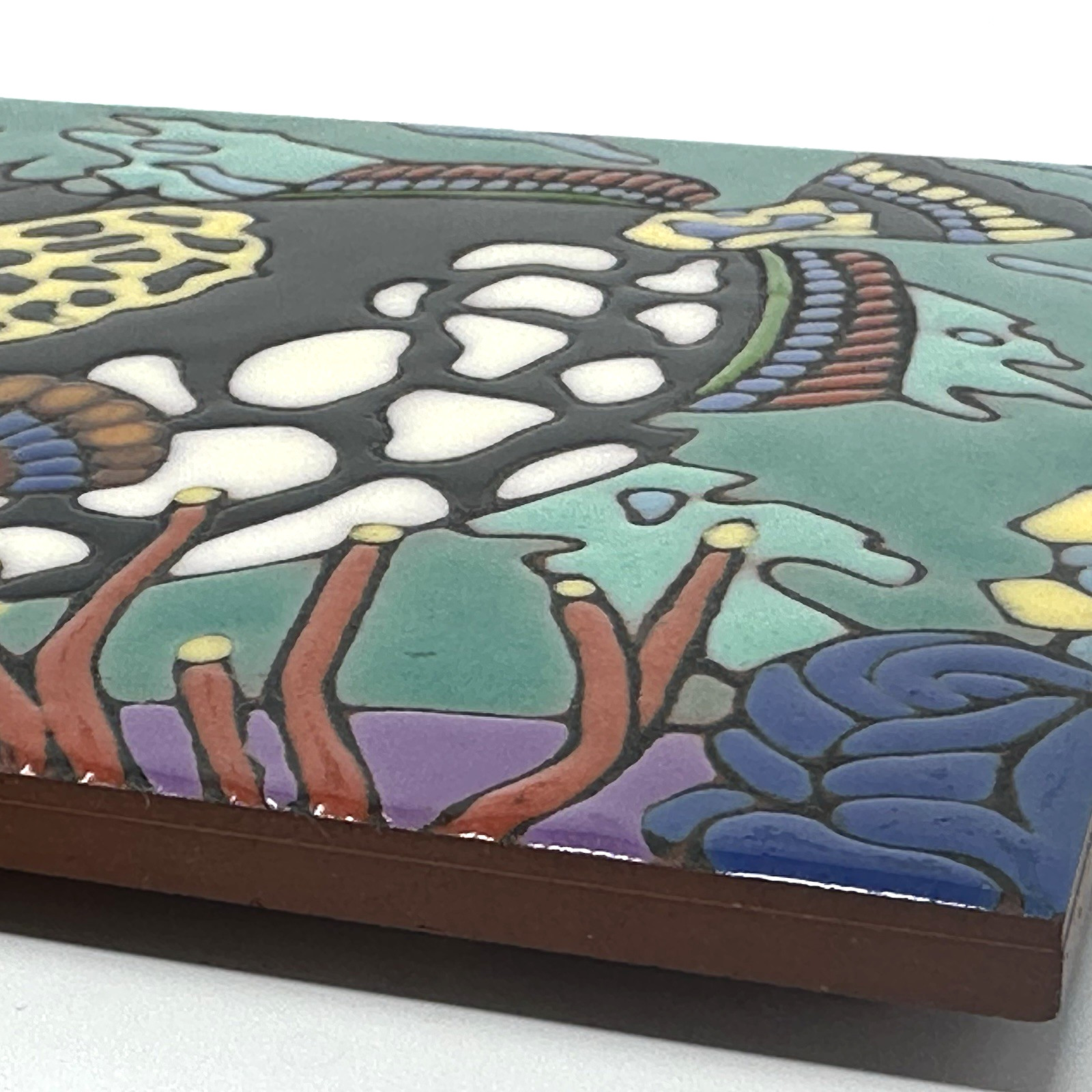 Pacific Blue Art Tile Trigger Fish Ocean Beach Modern Colorful Hot Plate Trivet