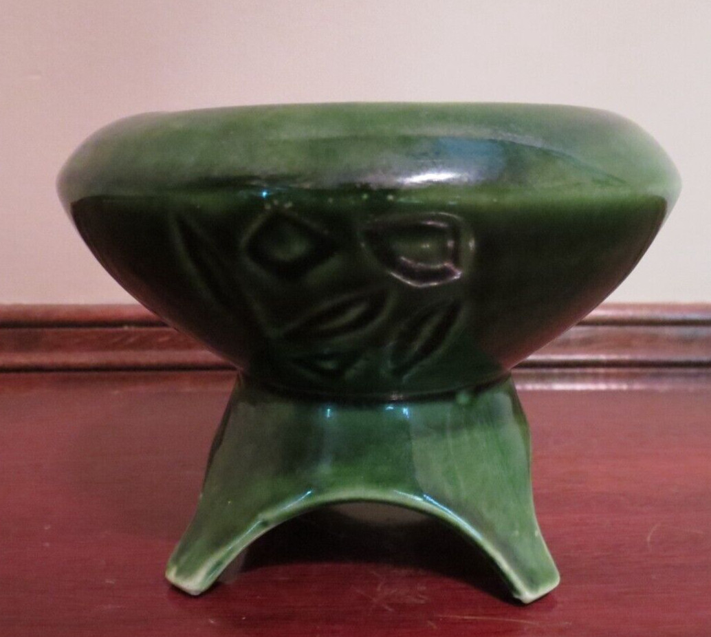 Succulent Cactus Footed Planter Vintage Cookson Pottery Green CP 237 USA Retro