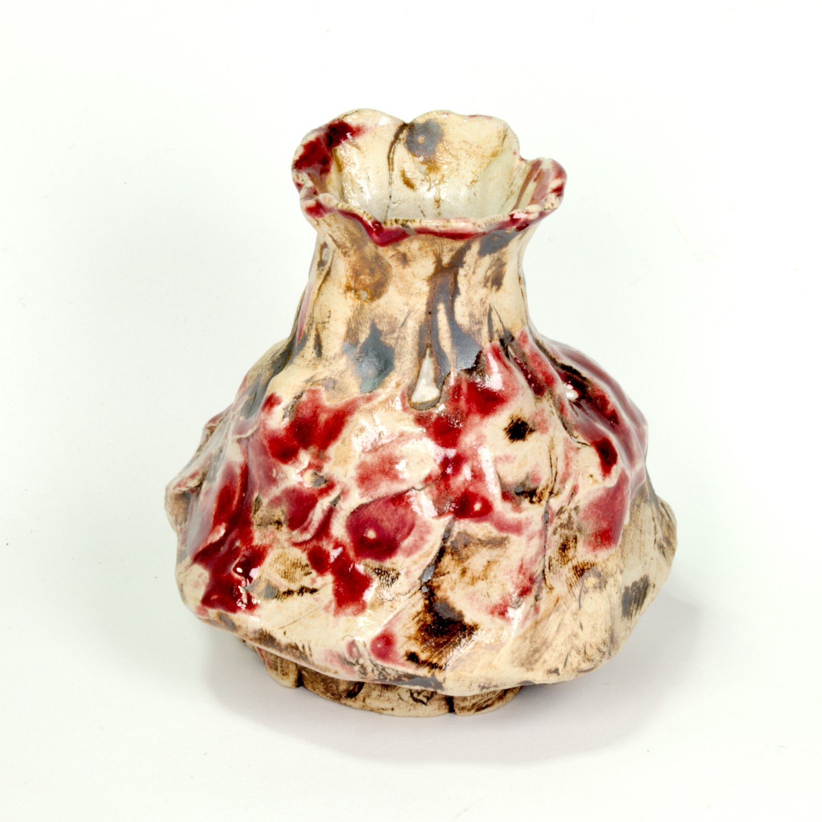 Vase ceramic stoneware glaze Höhle Lascaux Unique Prof em A Loeschner-Gornau w1