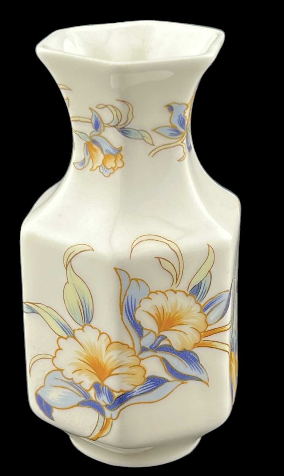 Aynsley Just Orchids Bud Vase Bone China Flowered Miniature 4” England