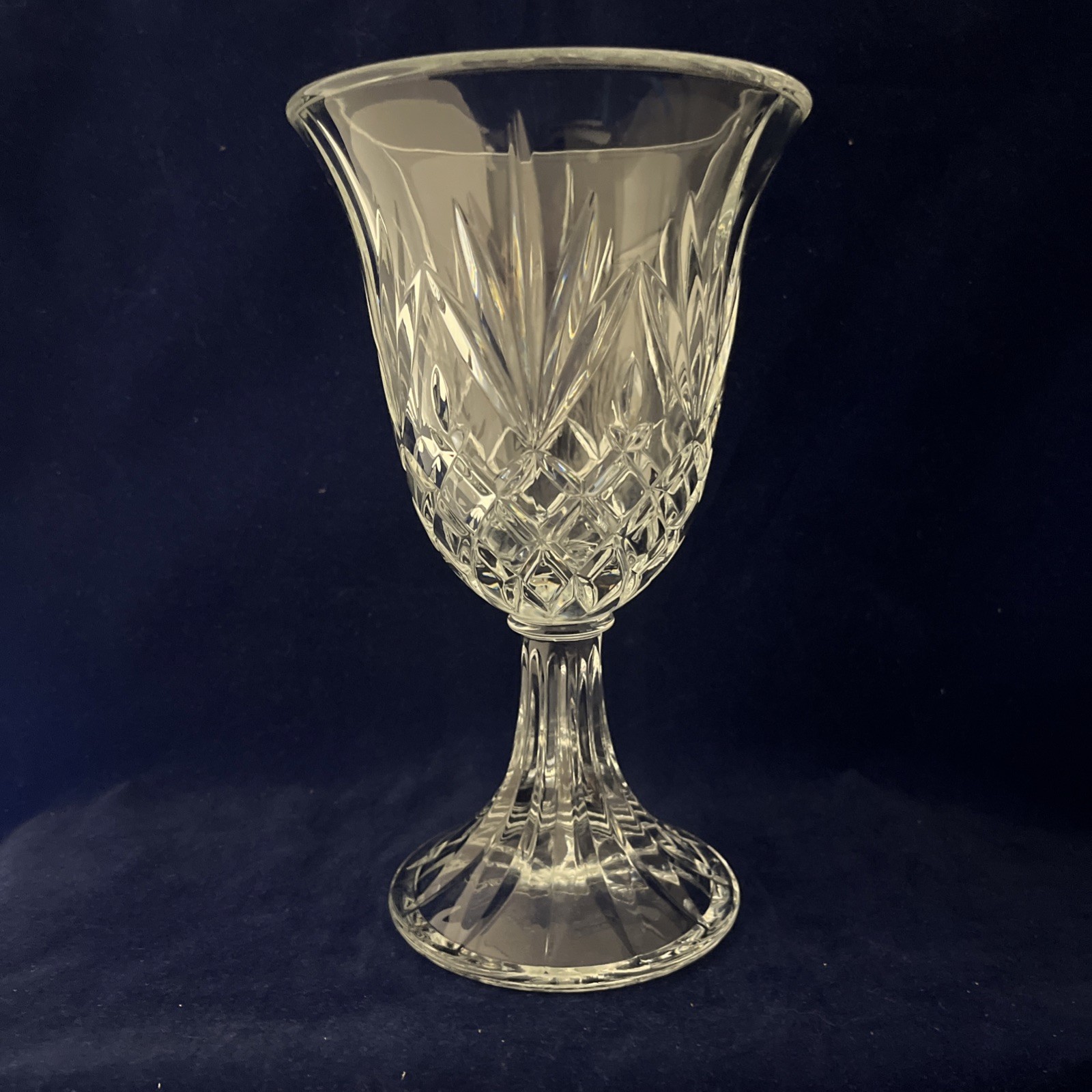 Vintage Godinger Lexington Crystal Open Hurricane Candle Holder / Vase(s) 7 1/2″
