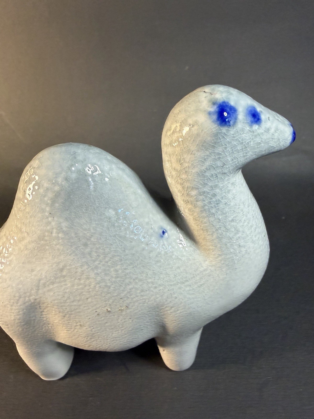 Stoneware Camel Salt Glazed Possibly Eldreth Noah Arc Unsigned 4.5” Tall