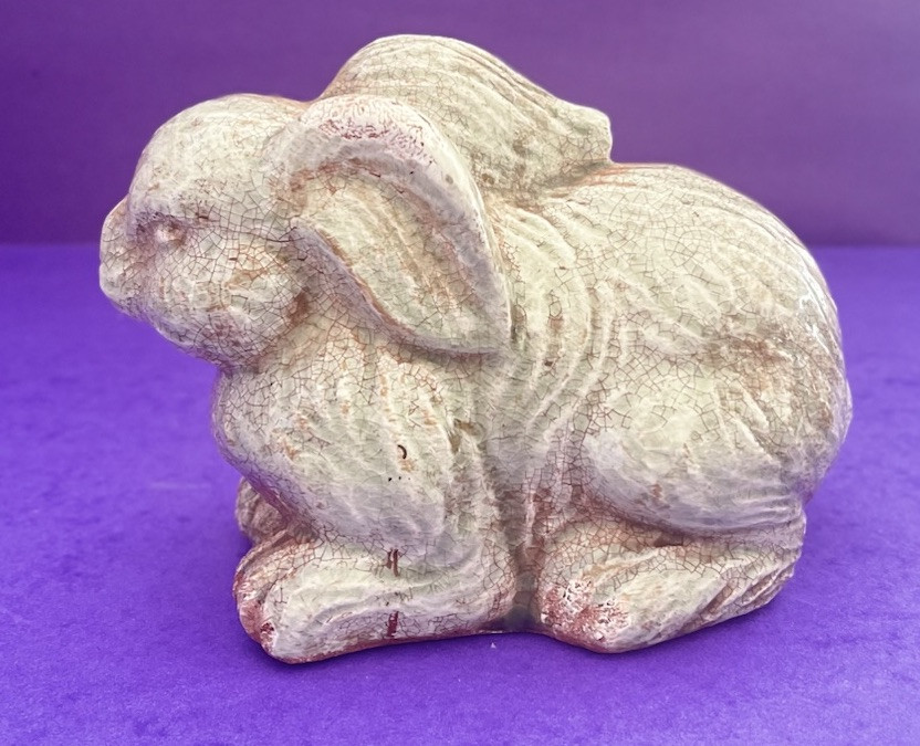 Large Terracotta Crackle Glazed Distressed Rustic Rabbit Easter Figurine SALE!