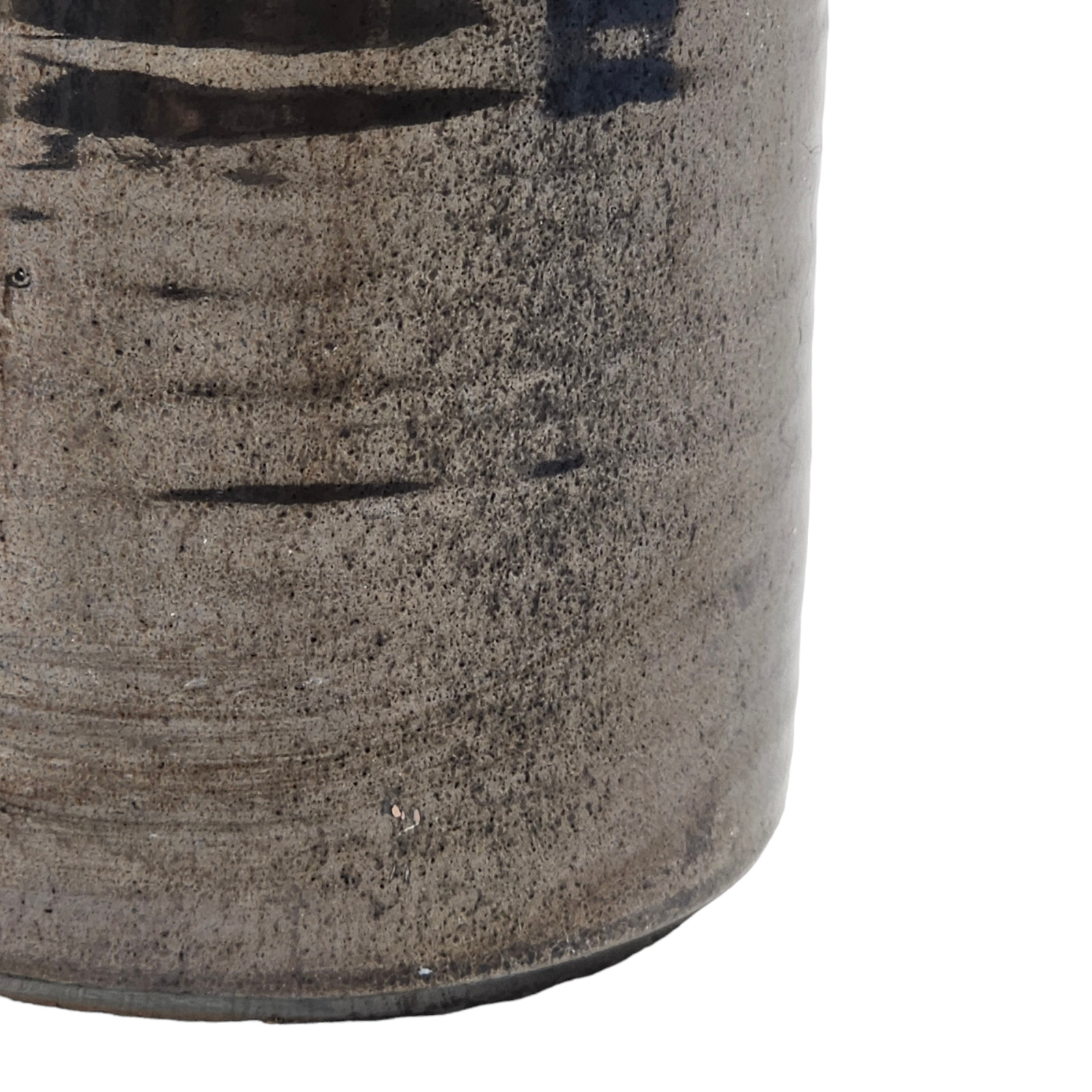 VTG Studio Art Pottery Vase Iridescent Copper Ceramic Cylinder Post Modern 9″
