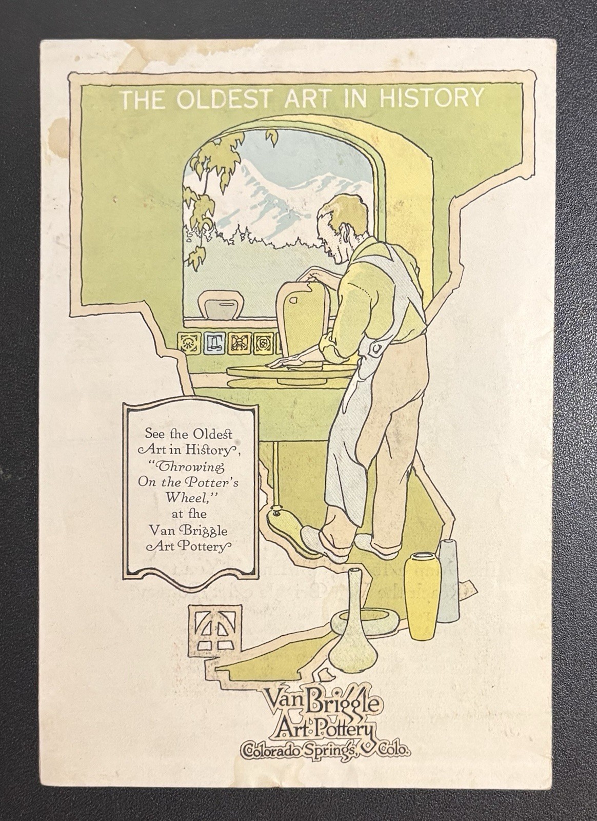 VAN BRIGGLE ART POTTERY 1930s FOLD-OUT BROCHURE – COLORADO SPRINGS, COLO.